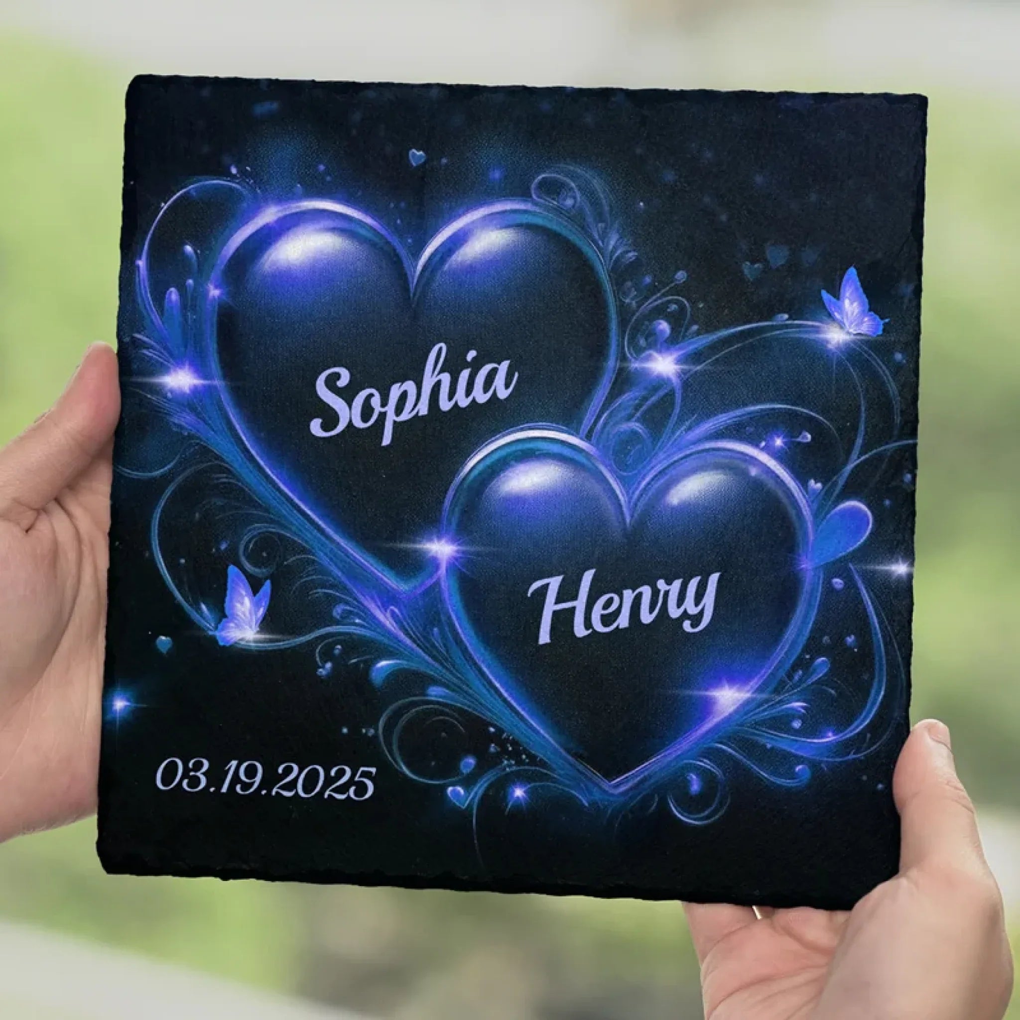 Our Love Is Timeless - Couple Personalized Custom Square Shaped Stone With Stand - Gift For Husband Wife, Anniversary