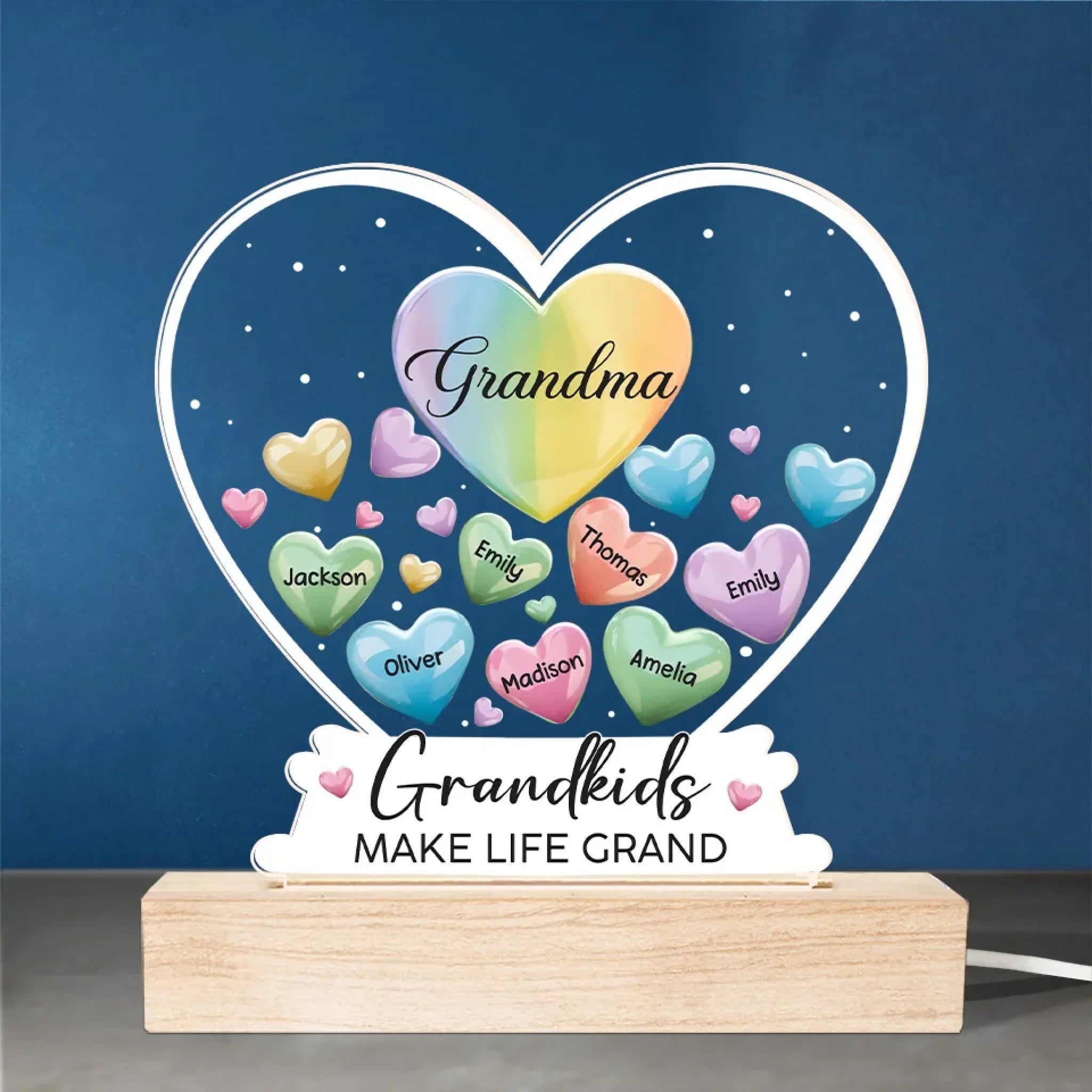 A Garden Of Love Grows In A Grandma's Heart - Family Personalized Custom Shaped 3D LED Light - Gift For Grandma, Grandpa, Grandkid