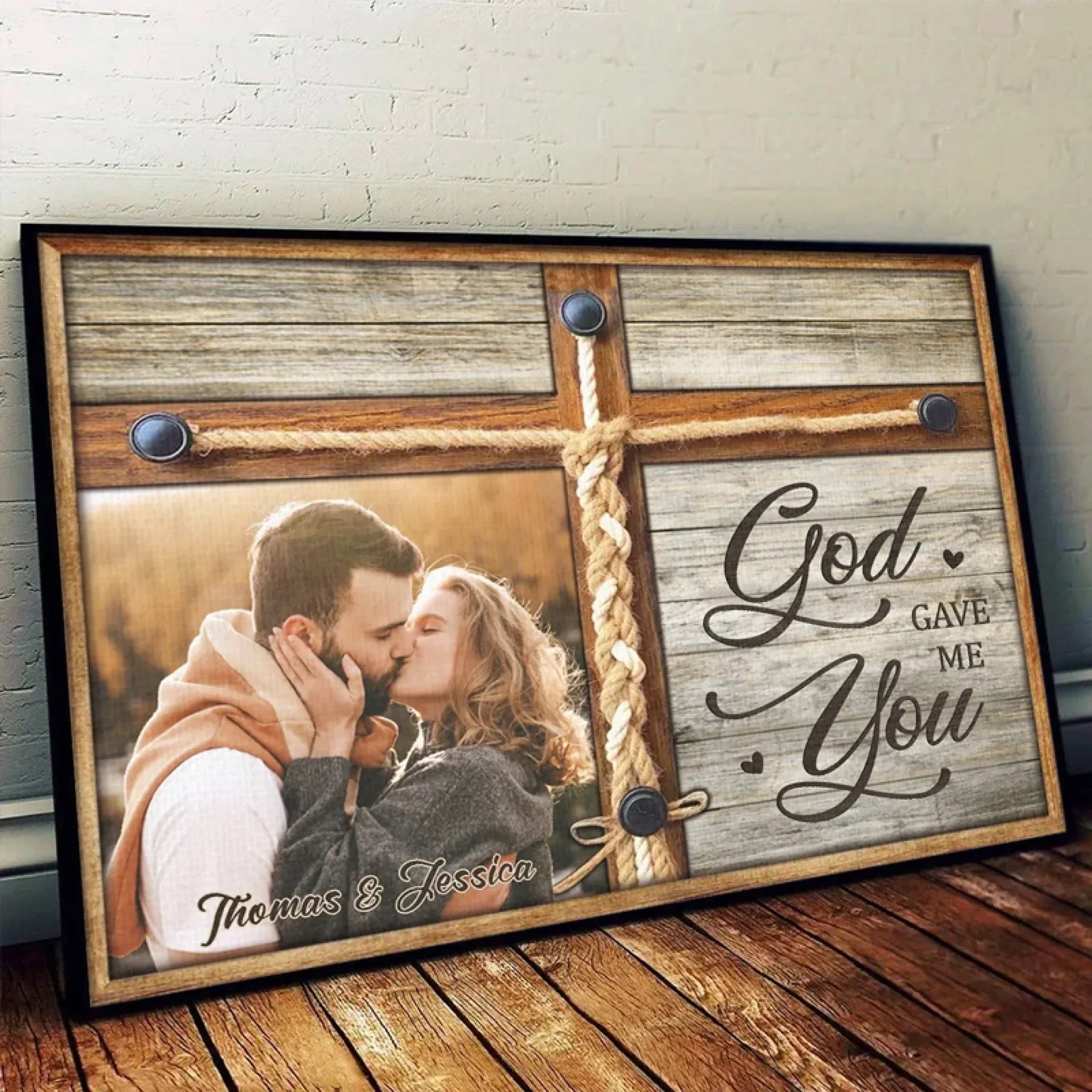 Custom Photo Together, We Fulfill Each Other’s Hearts - Couple Personalized Custom Horizontal Poster - Gift For Husband Wife, Anniversary