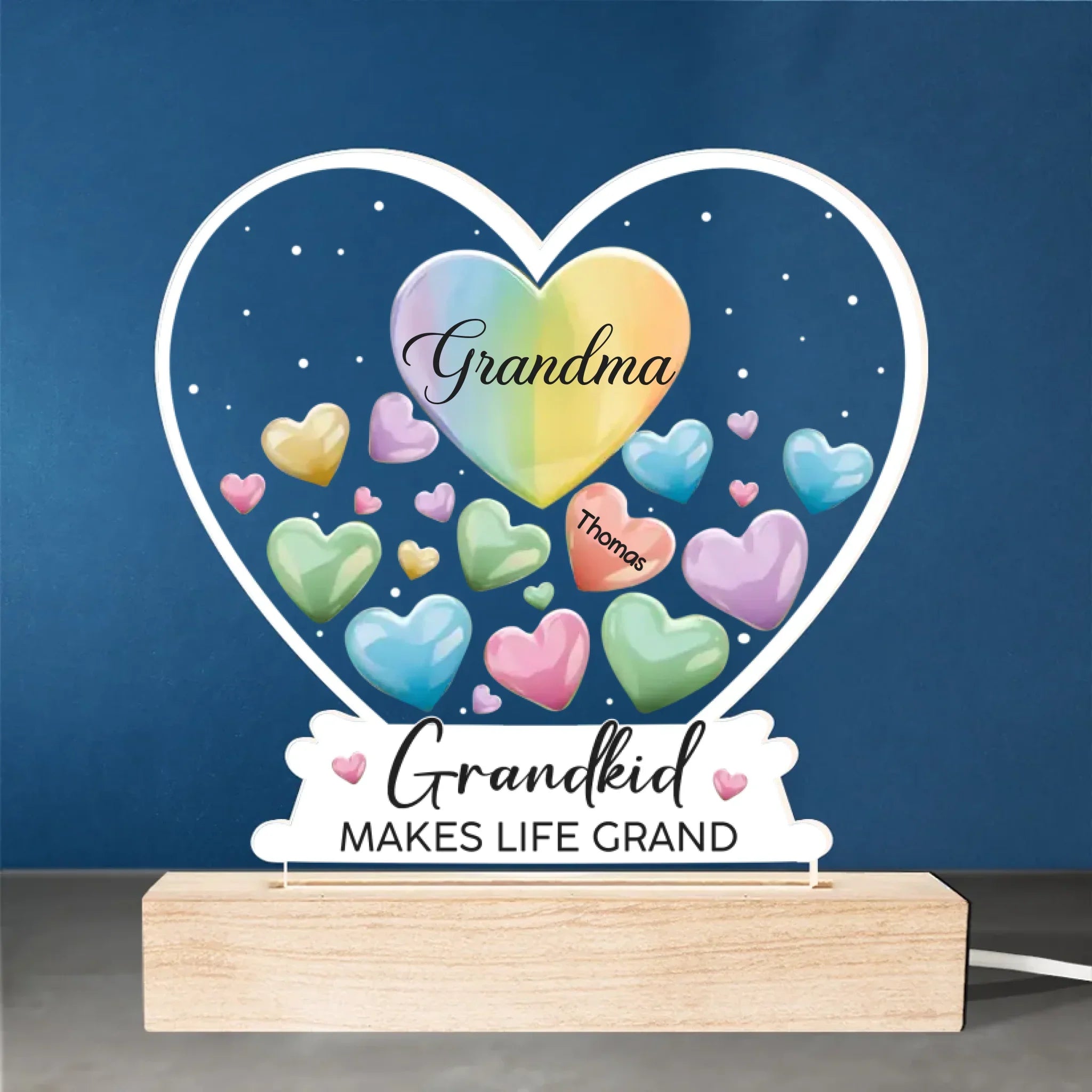 A Garden Of Love Grows In A Grandma's Heart - Family Personalized Custom Shaped 3D LED Light - Gift For Grandma, Grandpa, Grandkid