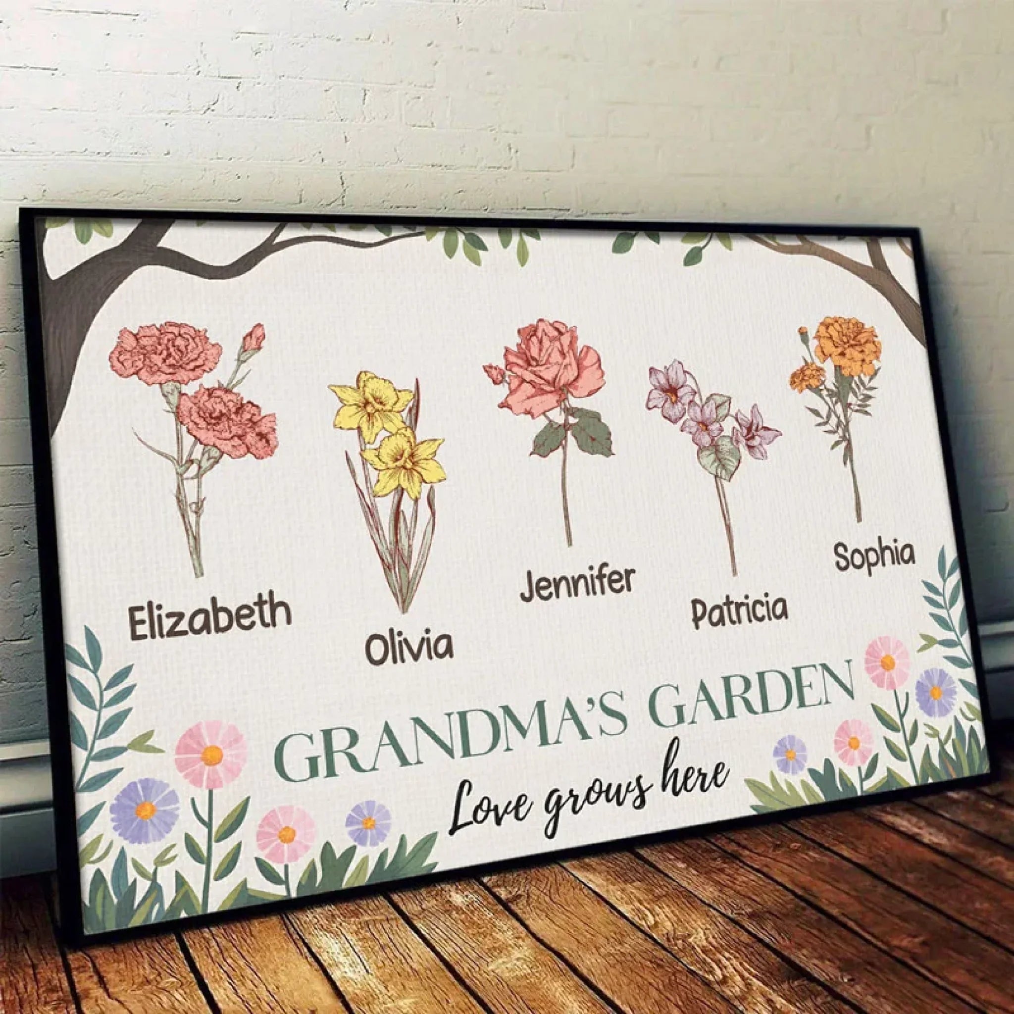 Every Day With You Is A Blessing, Grandma - Family Personalized Custom Horizontal Poster - Gift For Mom, Grandma