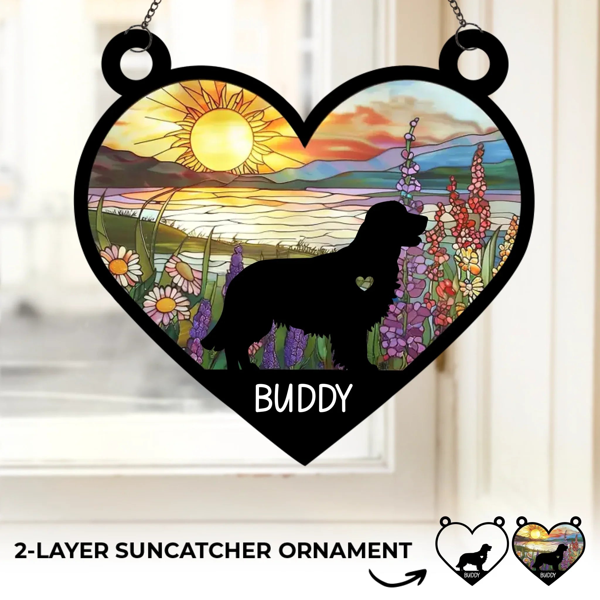 A Furry Friend, A Love That Never Fades - Memorial Personalized Window Hanging Suncatcher Ornament - Sympathy Gift For Pet Owners, Pet Lovers