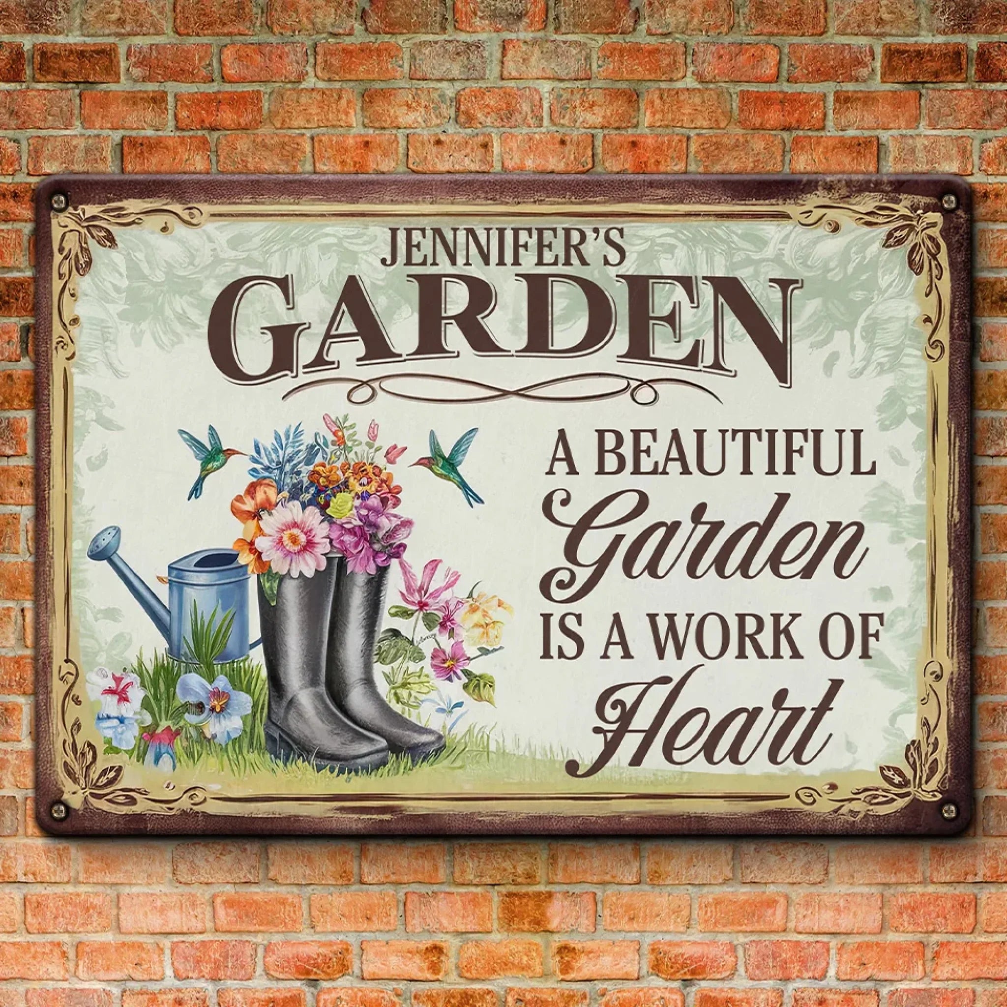 My Love Plants The Whole Garden - Family Personalized Custom Home Decor Metal Sign - Gift For Yourself, Best Friends, Siblings, Family Members