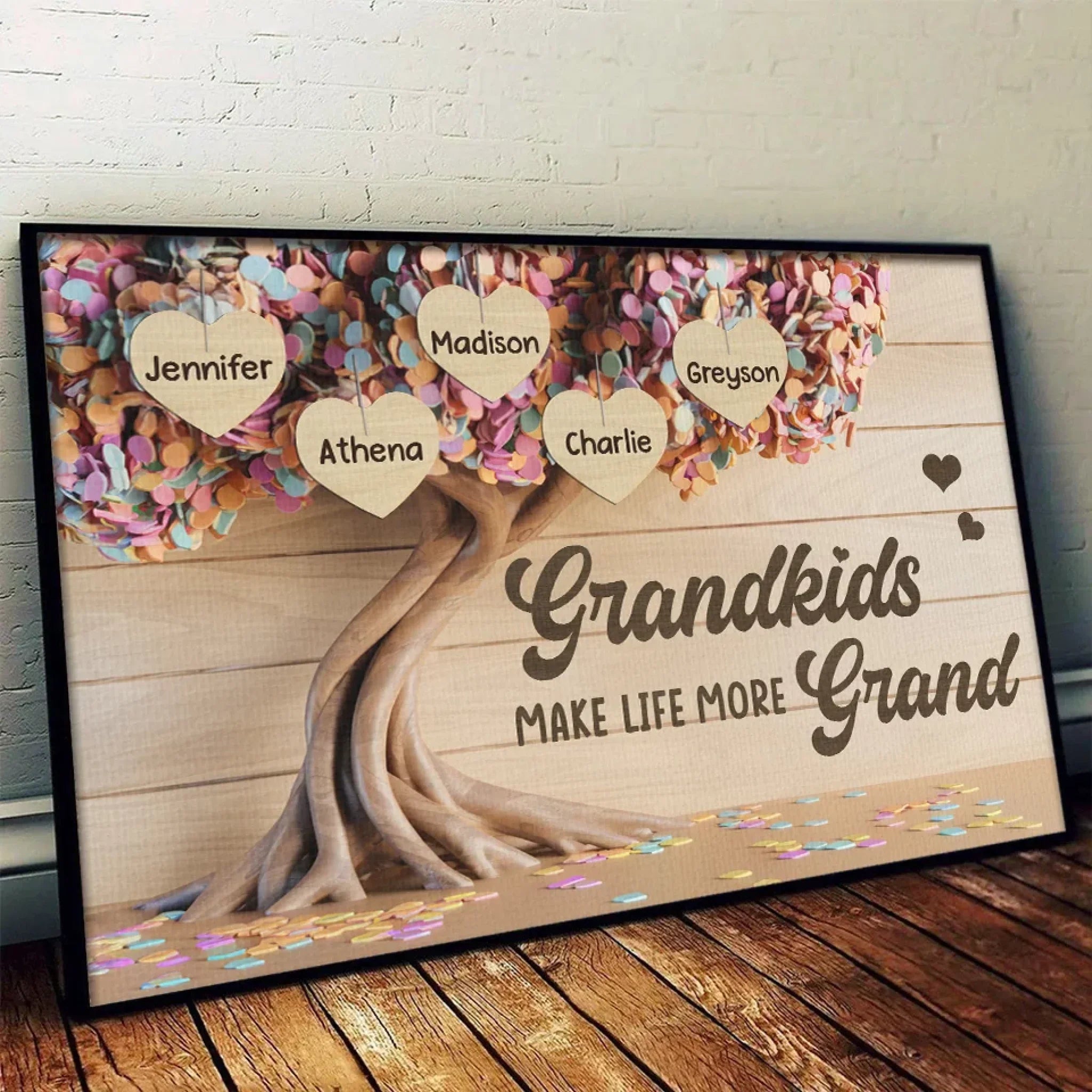 Together We Make A Family - Family Personalized Custom Horizontal Poster - Gift For Grandma, Grandpa, Grandkid