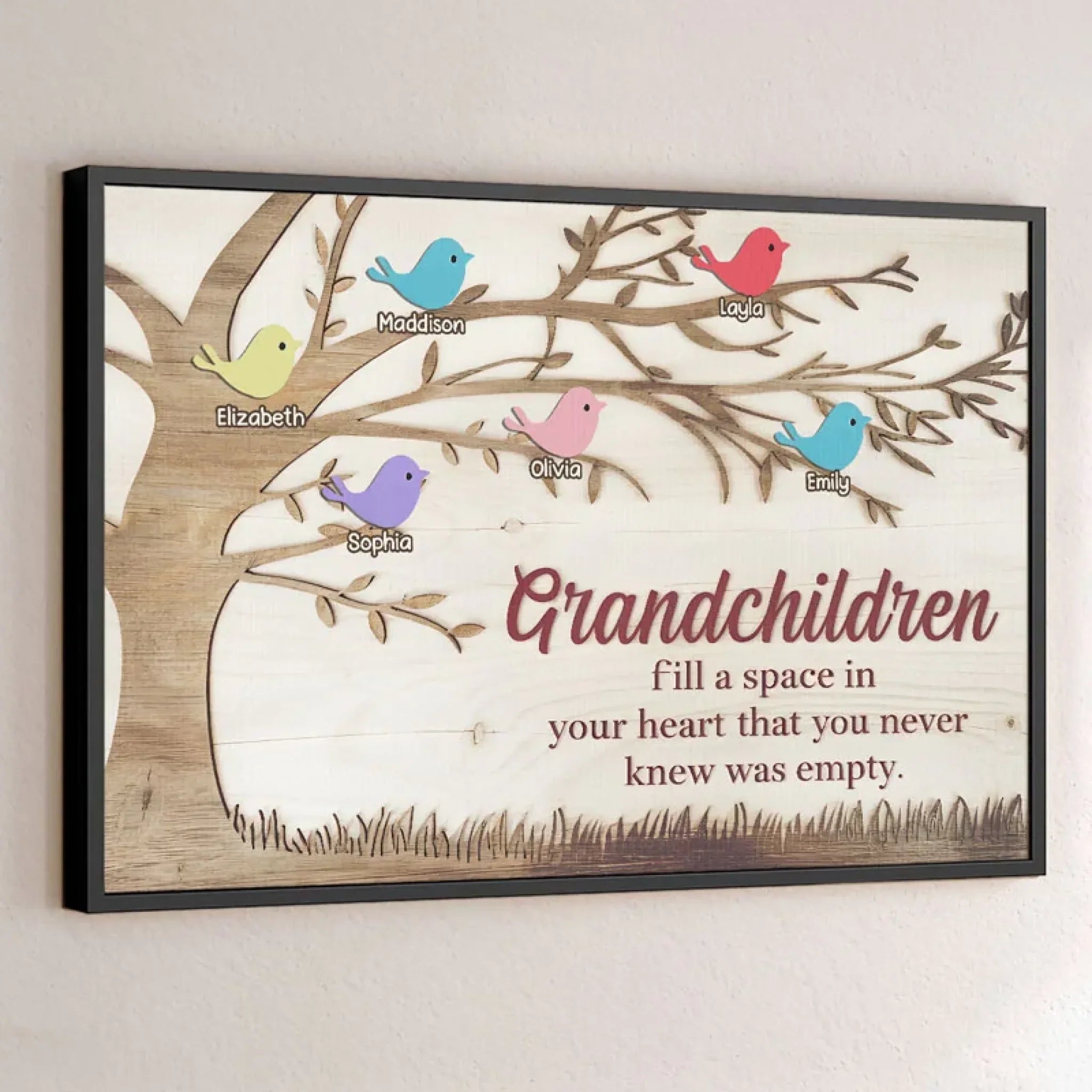 They Bring Love Where There Was None - Family Personalized Custom Horizontal Poster - Gift For Grandma, Grandpa, Grandkid