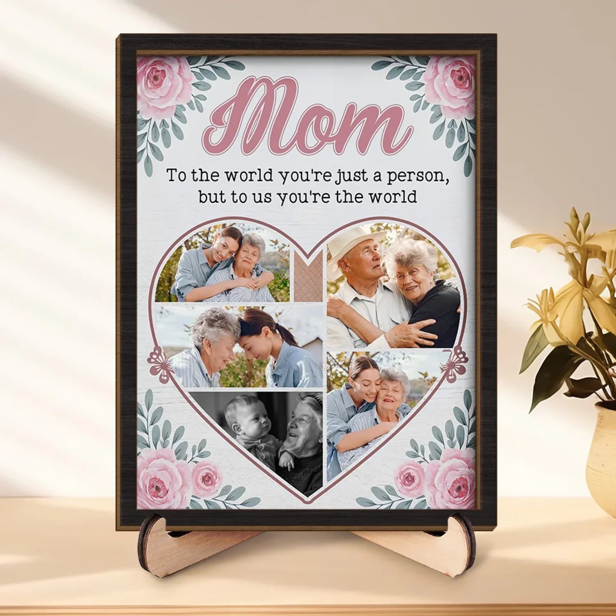 Custom Photo Our Love For You Knows No Bounds
- Family Personalized Custom 2-Layered Wooden Plaque With Stand - Gift For Mom, Daughter