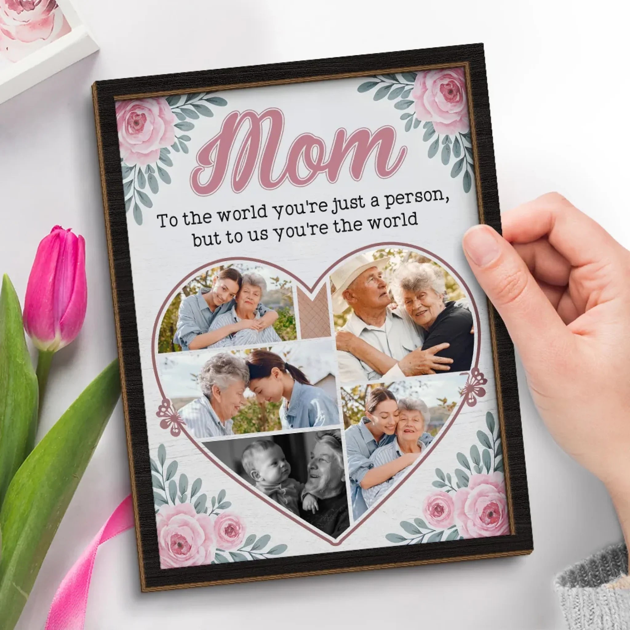 Custom Photo Our Love For You Knows No Bounds
- Family Personalized Custom 2-Layered Wooden Plaque With Stand - Gift For Mom, Daughter