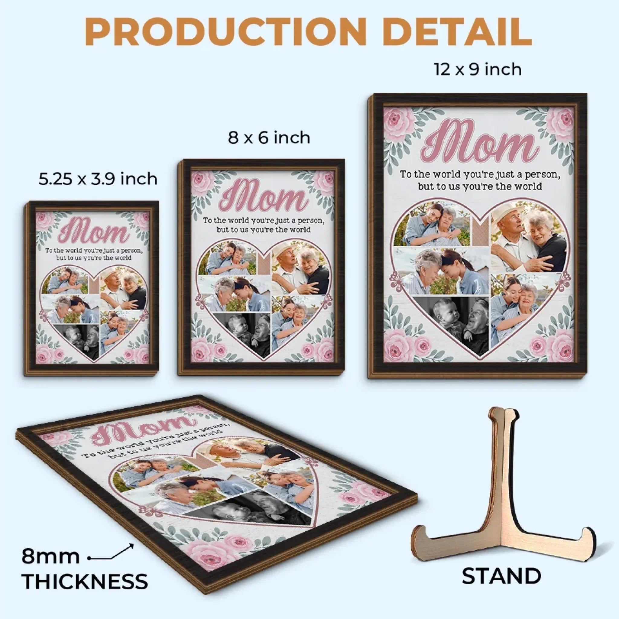 Custom Photo Our Love For You Knows No Bounds
- Family Personalized Custom 2-Layered Wooden Plaque With Stand - Gift For Mom, Daughter