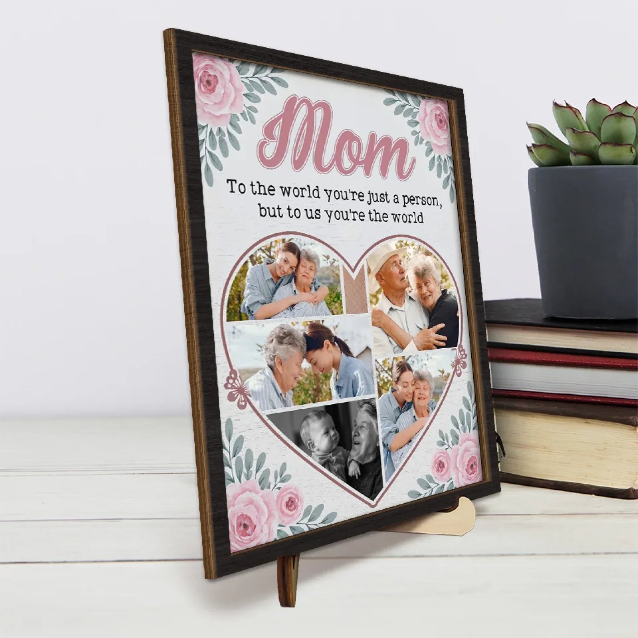 Custom Photo Our Love For You Knows No Bounds
- Family Personalized Custom 2-Layered Wooden Plaque With Stand - Gift For Mom, Daughter