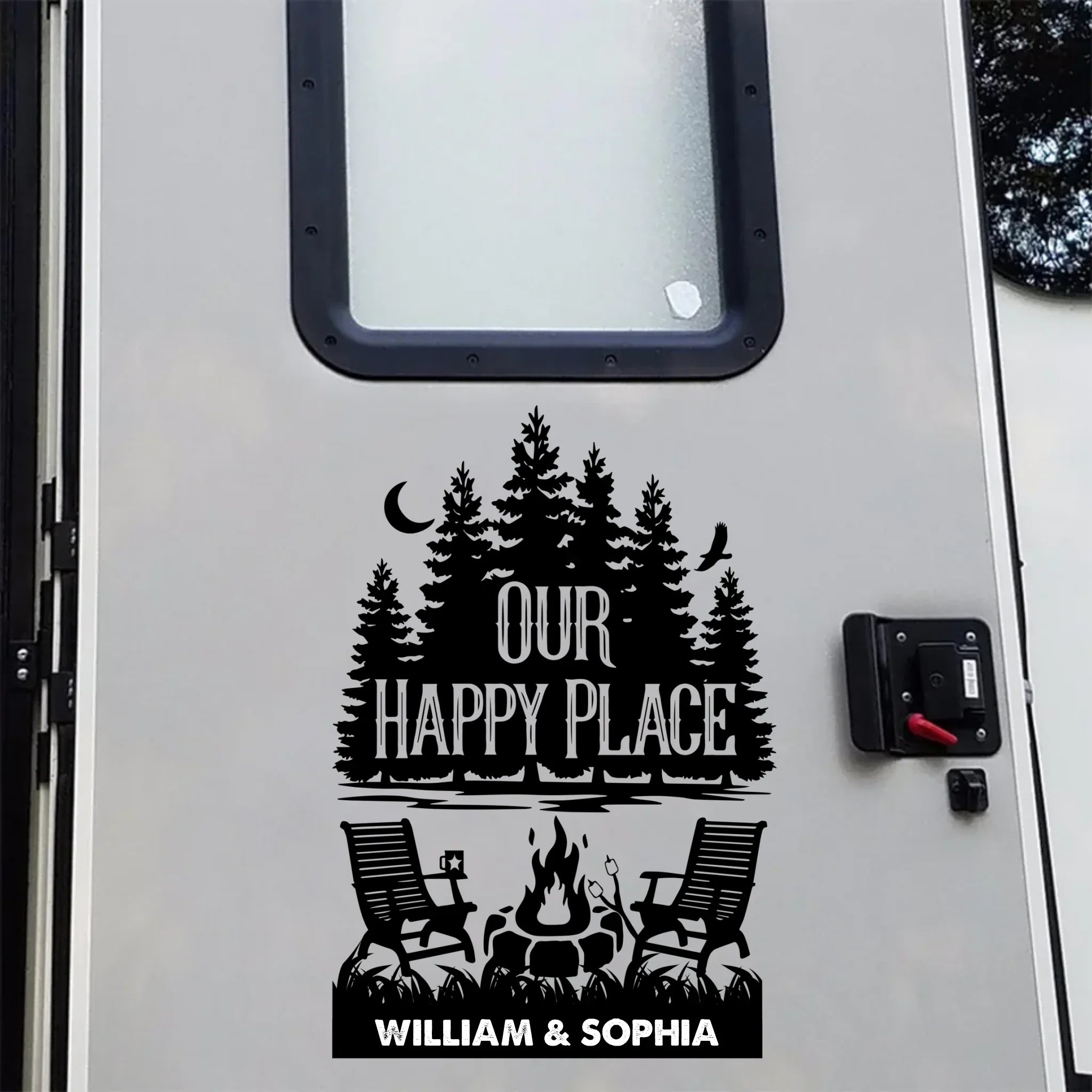 Escape, Explore, And Repeat - Camping Personalized Custom RV Decal - Gift For Yourself, Best Friends, Siblings, Family Members, Camping Lovers