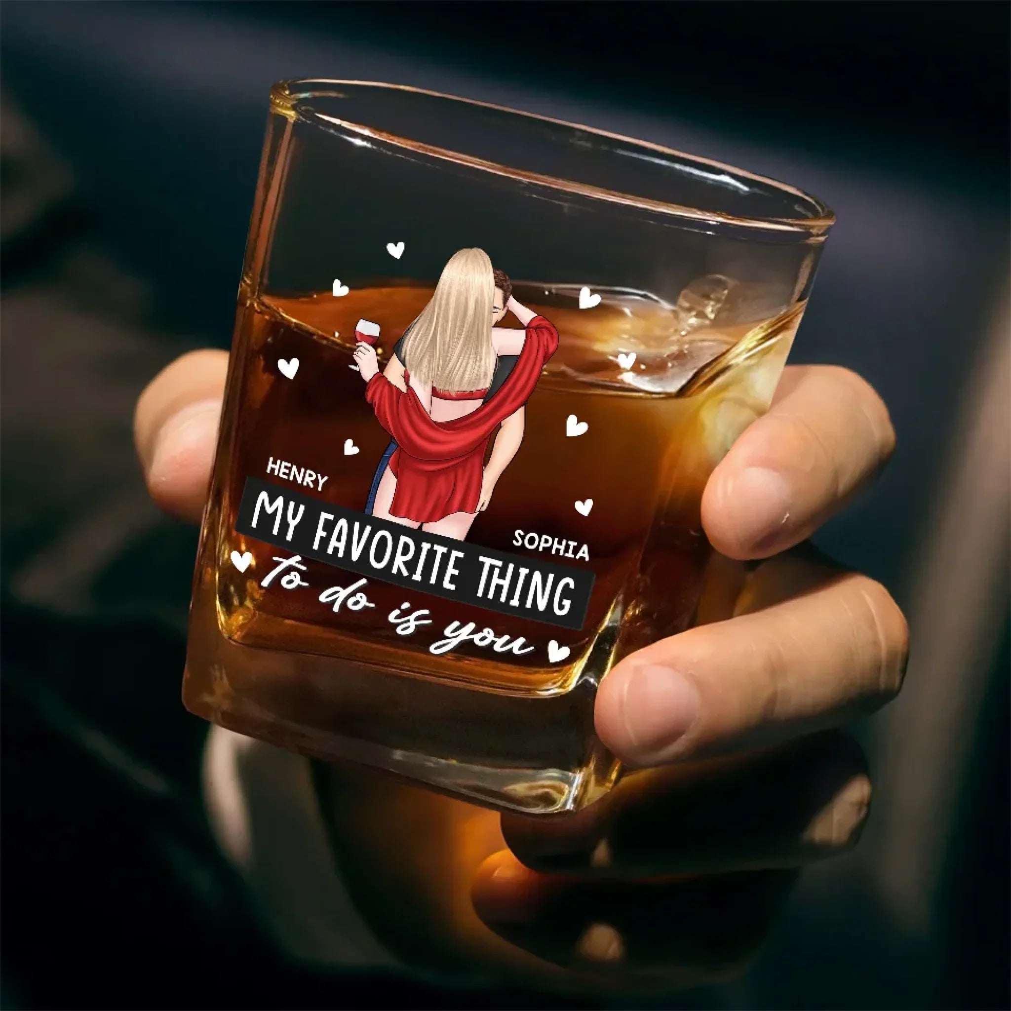 You’re My Favorite Decision - Couple Personalized Custom Square Whiskey Glass - Gift For Husband Wife, Anniversary