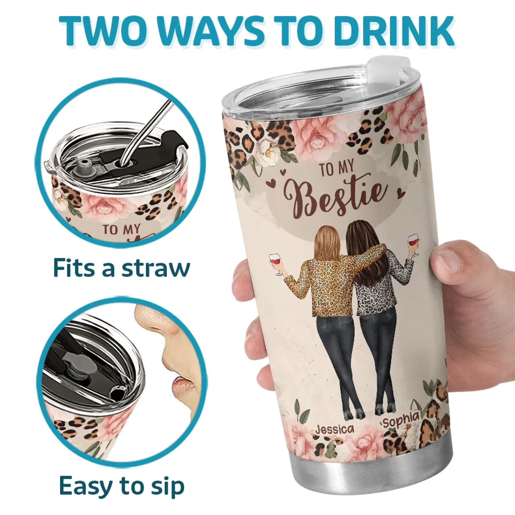 Forever My Favorite Human - Bestie Personalized Custom Tumbler - Gift For Best Friends, BFF, Sisters