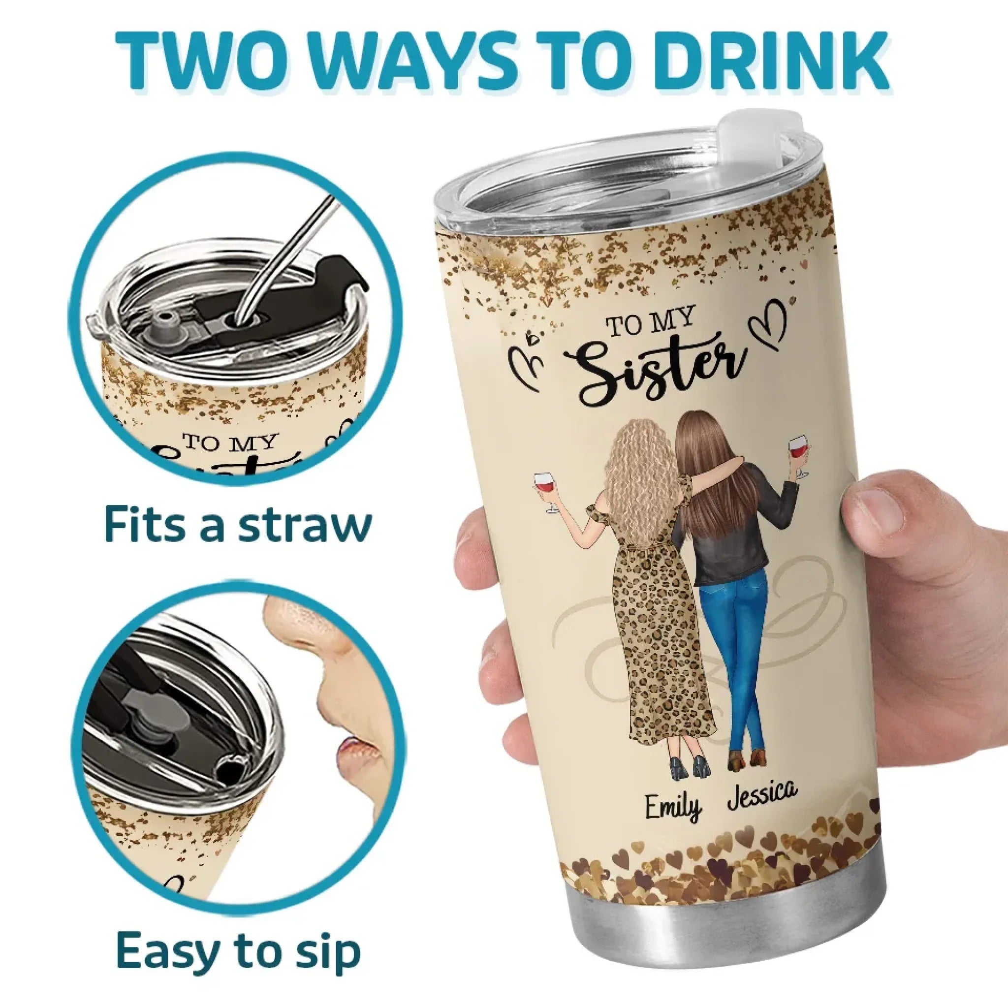 The Friend Of My Soul - Bestie Personalized Custom Tumbler - Gift For Best Friends, BFF, Sisters