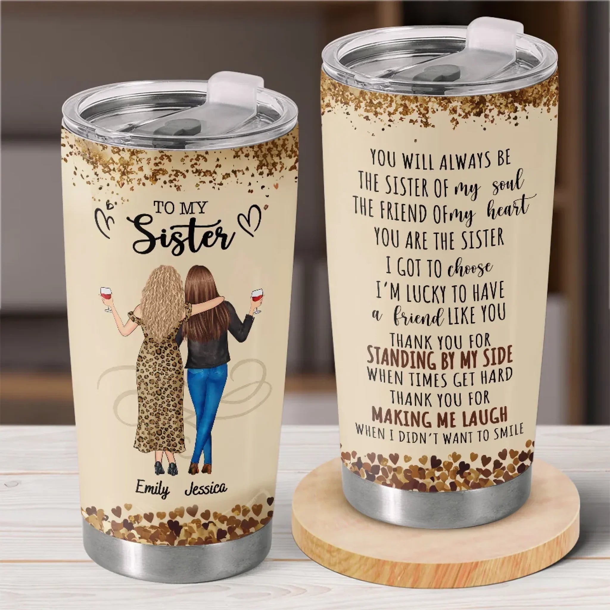 The Friend Of My Soul - Bestie Personalized Custom Tumbler - Gift For Best Friends, BFF, Sisters