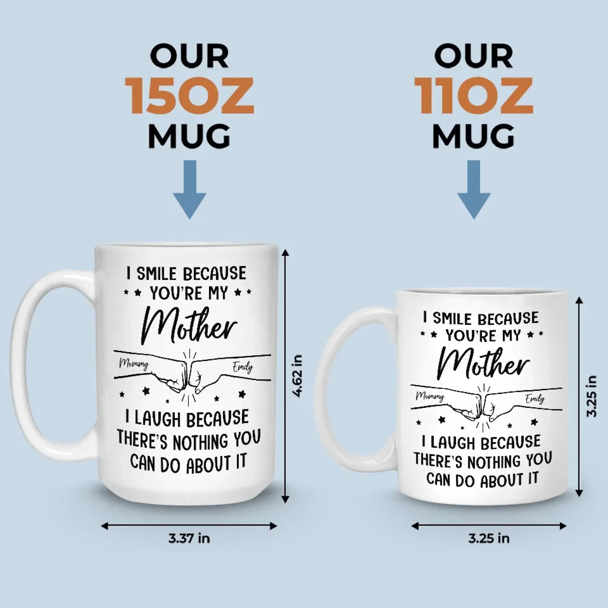 Strong Together, One Fist Bump At A Time - Family Personalized Custom Mug - Gift For Mom, Daughter, Son