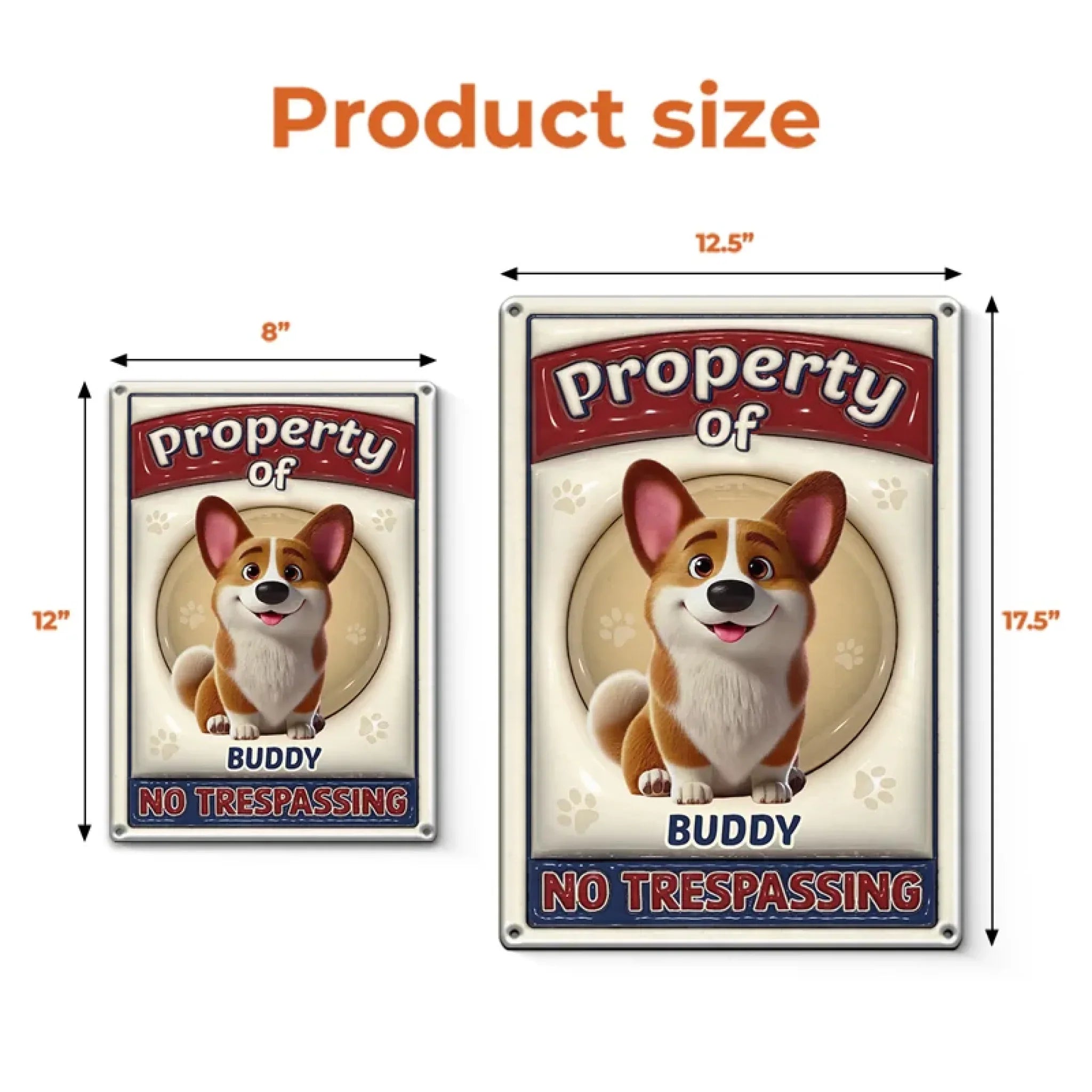 Paw Prints On My Heart - Dog & Cat Personalized Custom 3D Inflated Effect Printed Home Decor Metal Sign - House Warming Gift For Pet Owners, Pet Lovers