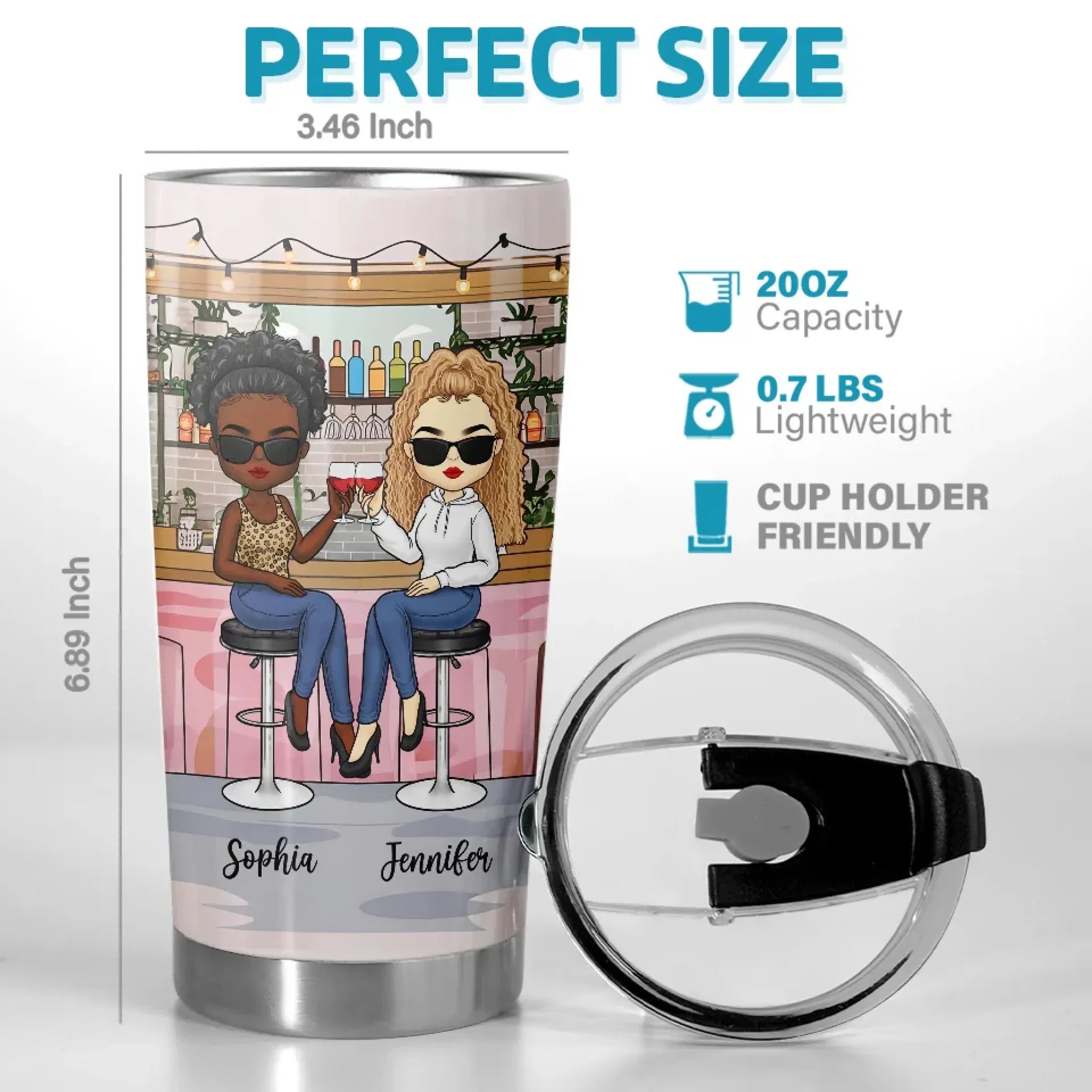 We’re The Spice In Each Other’s Lives - Bestie Personalized Custom Tumbler - Gift For Best Friends, BFF, Sisters
