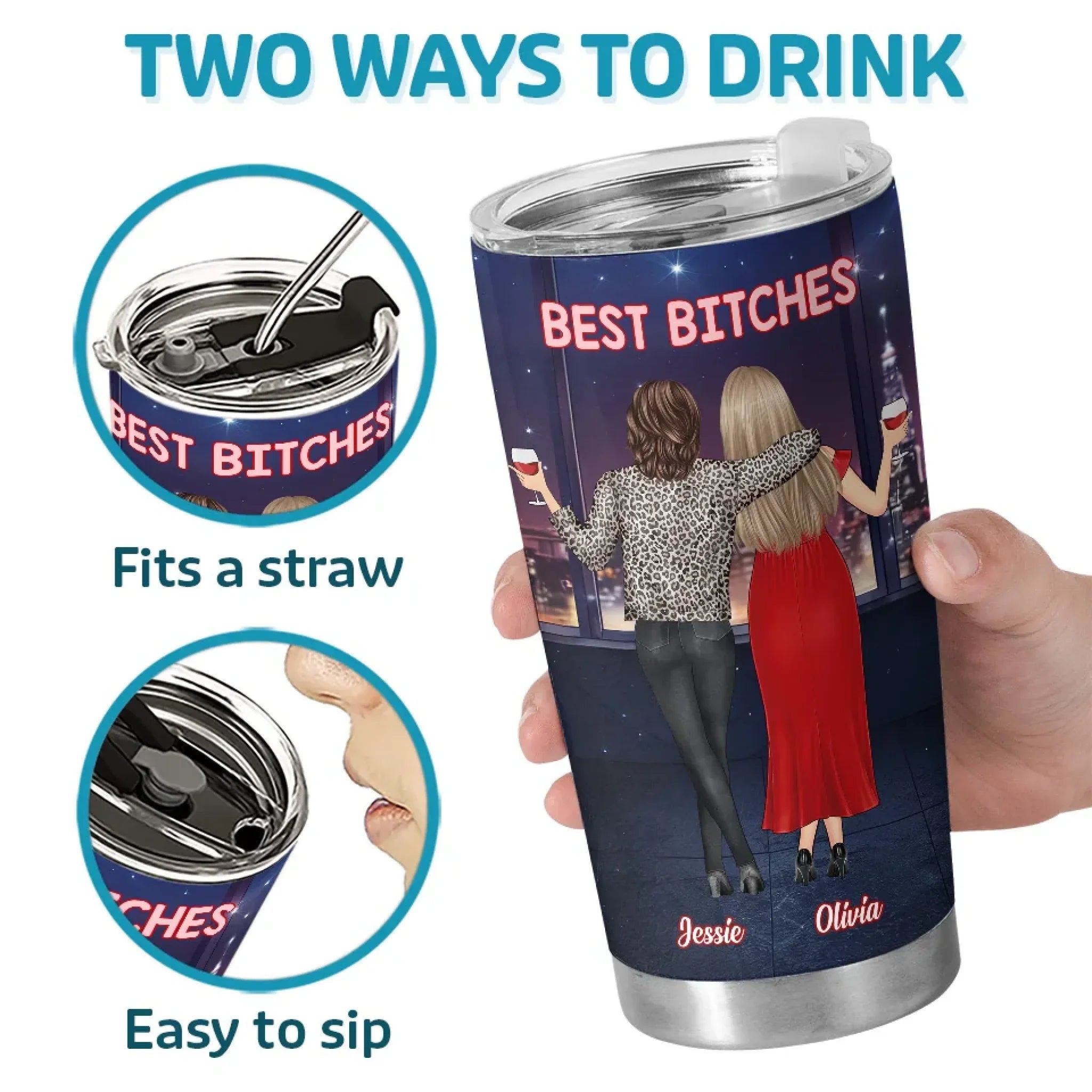 Chaos Creators Since Day One - Bestie Personalized Custom Tumbler - Gift For Best Friends, BFF, Sisters
