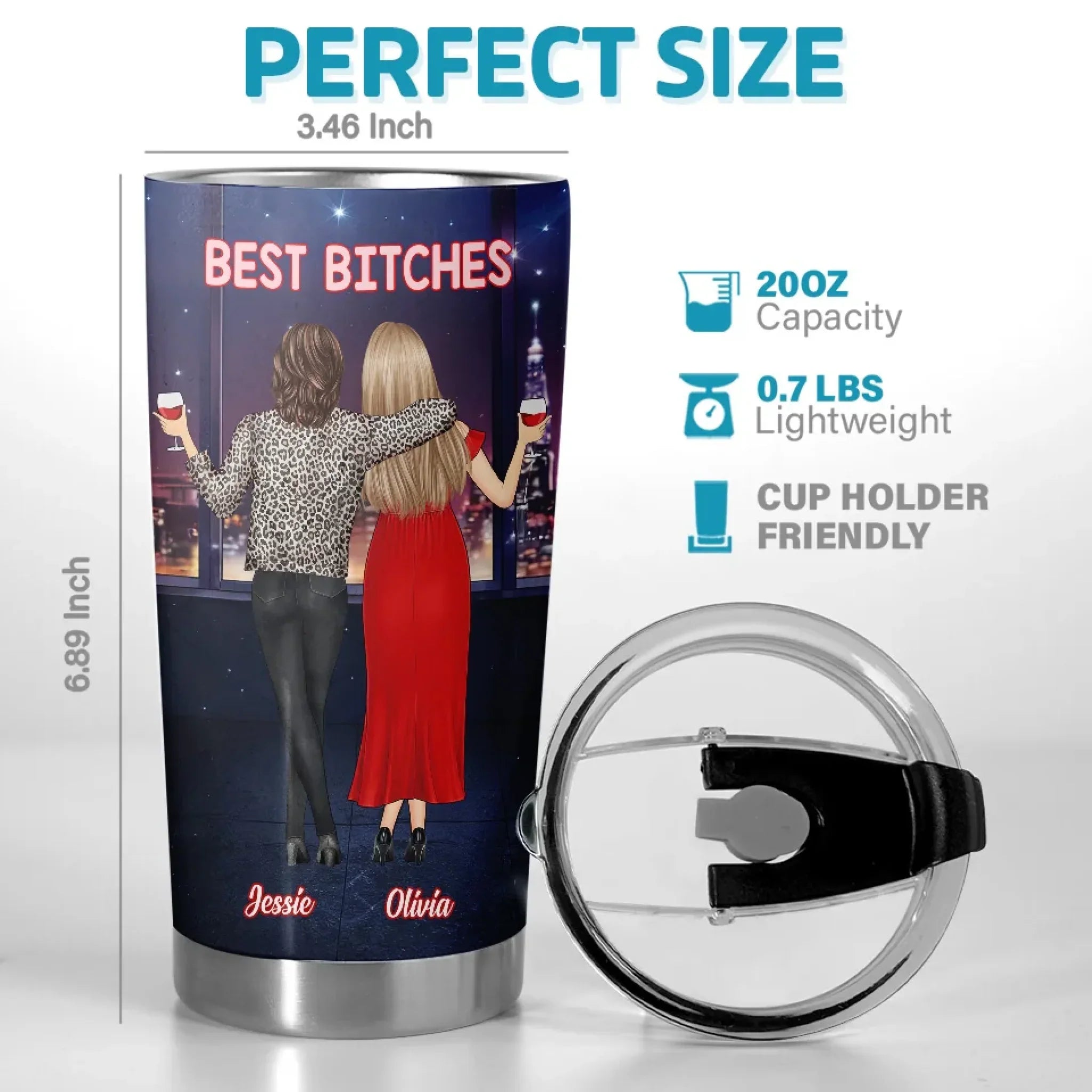 Chaos Creators Since Day One - Bestie Personalized Custom Tumbler - Gift For Best Friends, BFF, Sisters