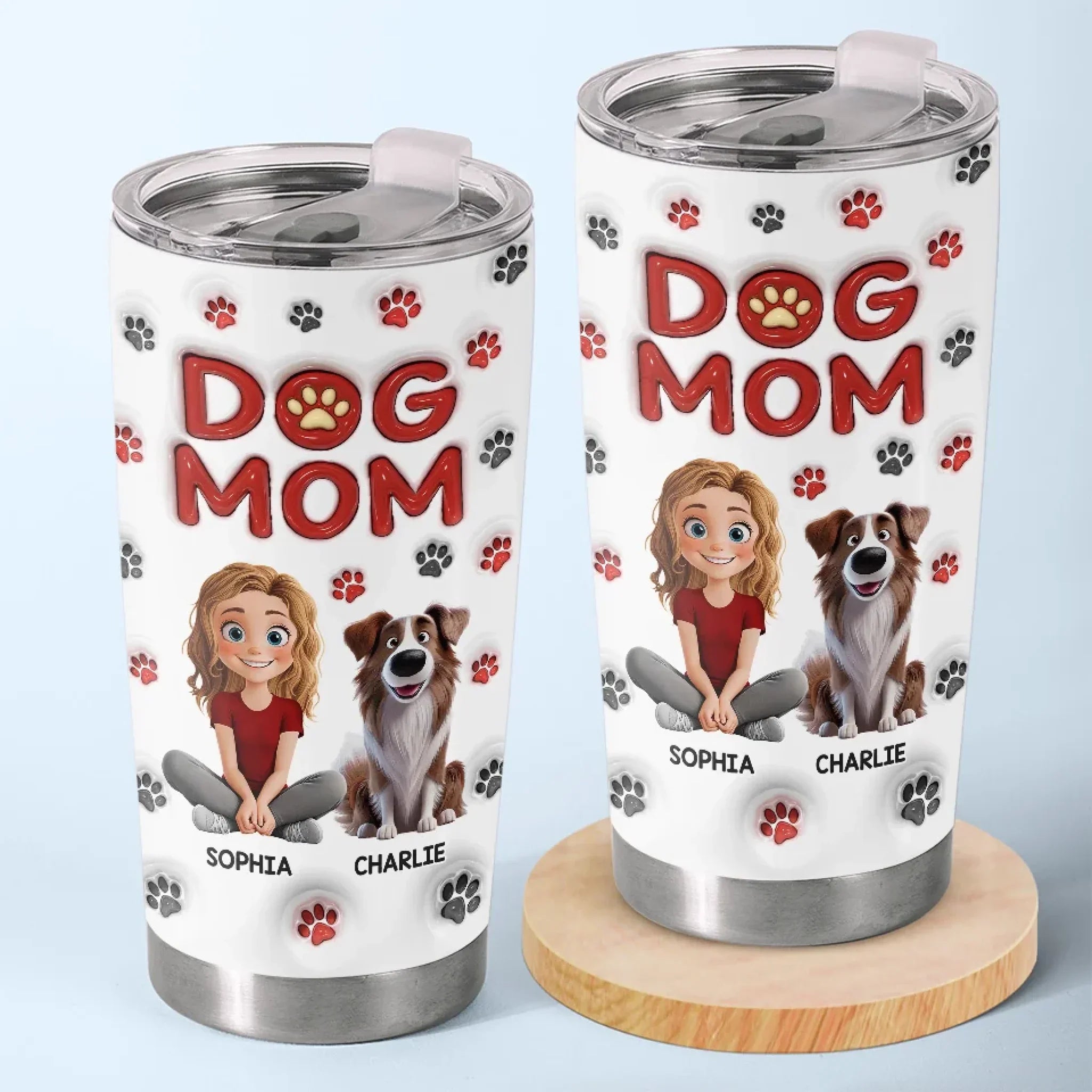 My Dog Is My Heart With Fur - Dog Personalized Custom 3D Inflated Effect Printed Tumbler - Gift For Pet Owners, Pet Lovers