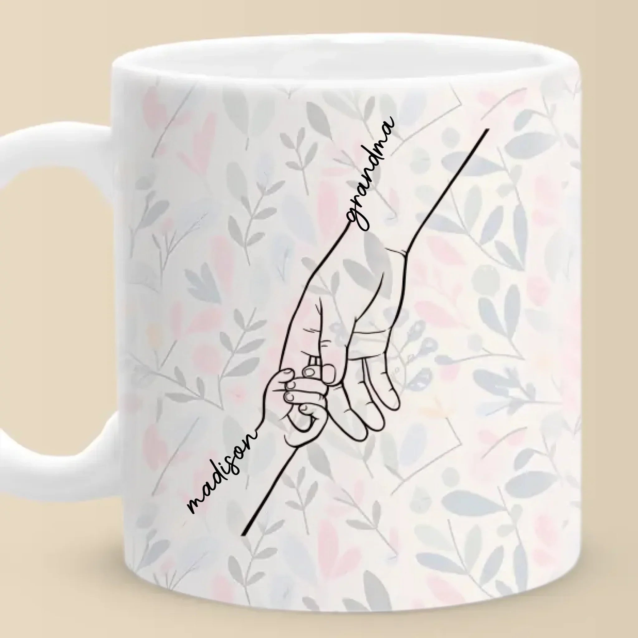 We Can Only Learn To Love By Loving - Family Personalized Custom Mug - Gift For Mom, Grandma