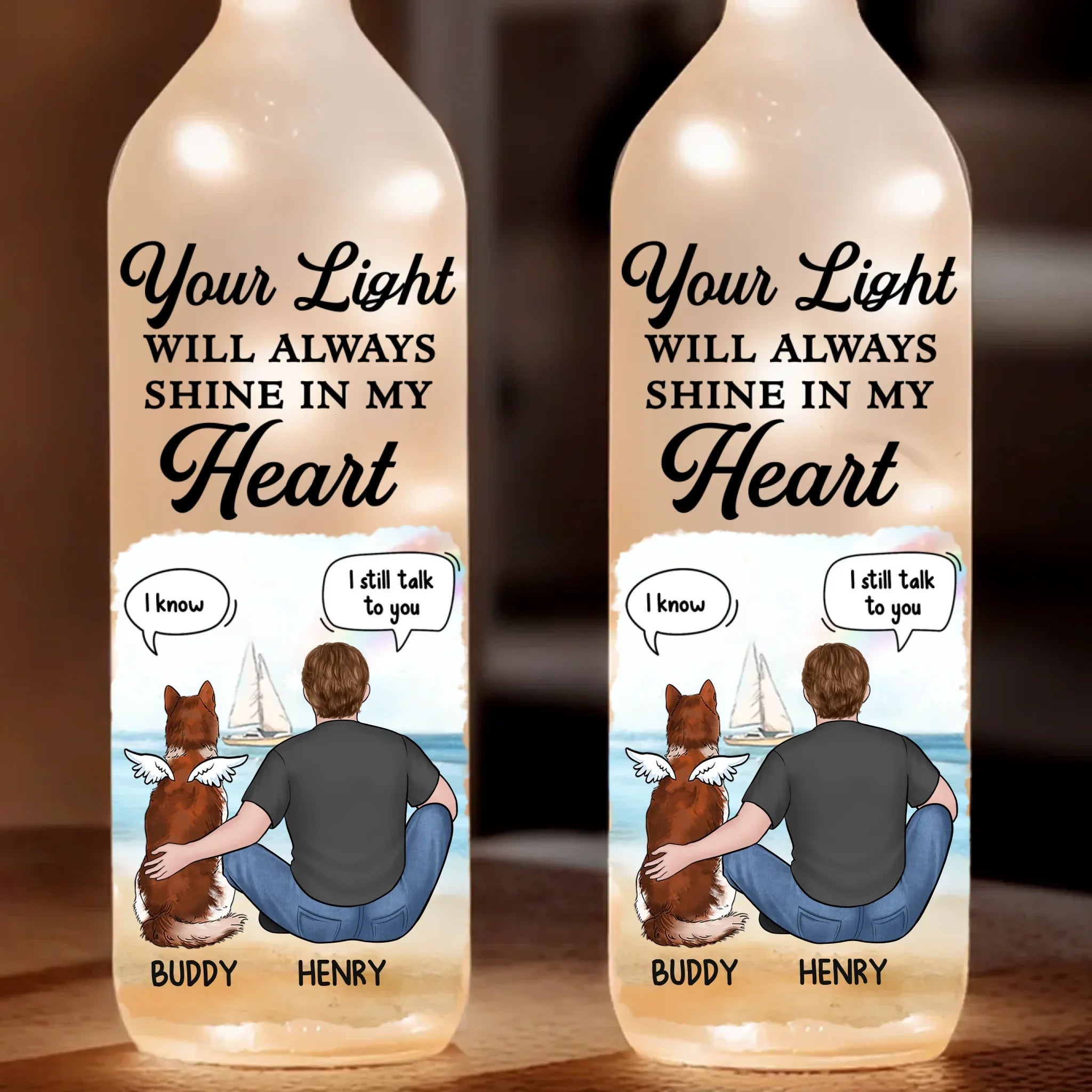 The Love You Gave Me Will Never Fade - Memorial Personalized Custom Bottle Lamp - Sympathy Gift For Pet Owners, Pet Lovers