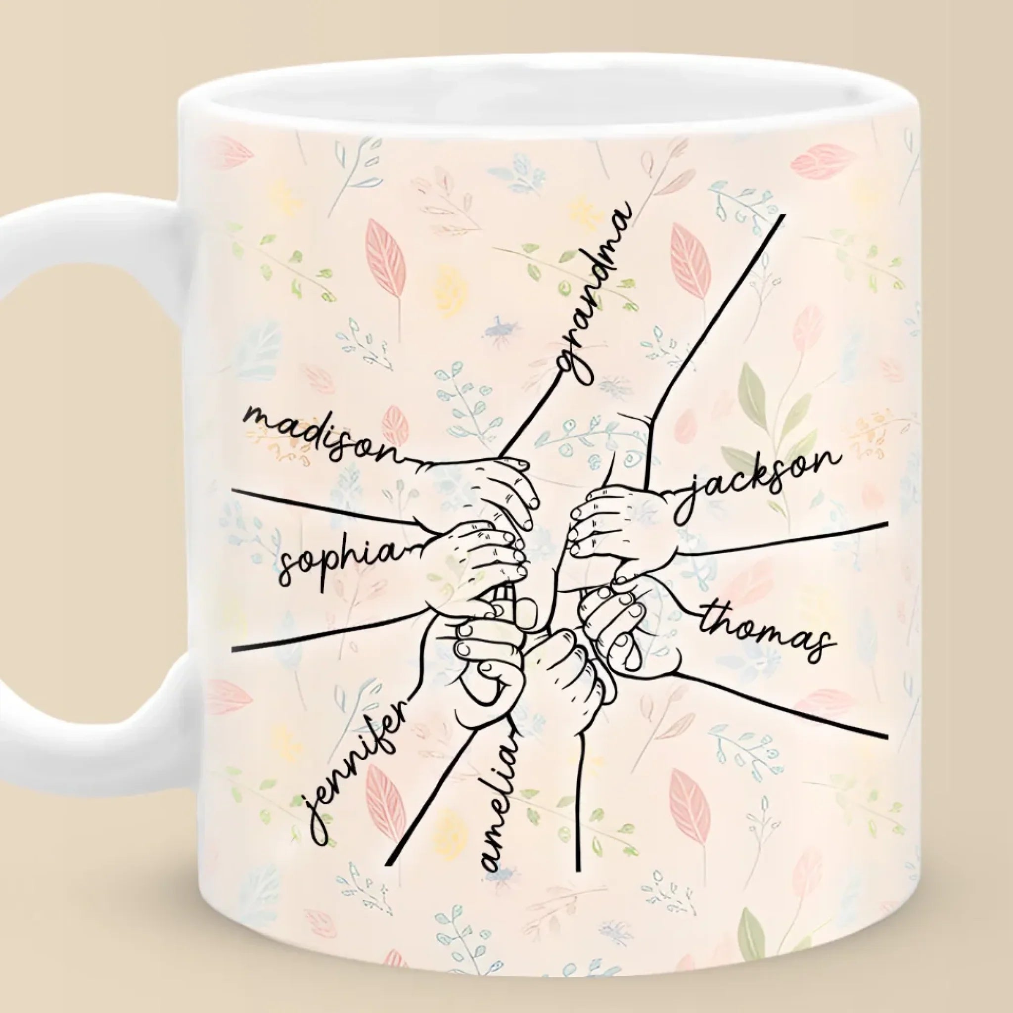 A Sweet Way To Celebrate The Bonds That Hold You Together - Family Personalized Custom Mug - Mother's Day Gift For Mom, Grandma