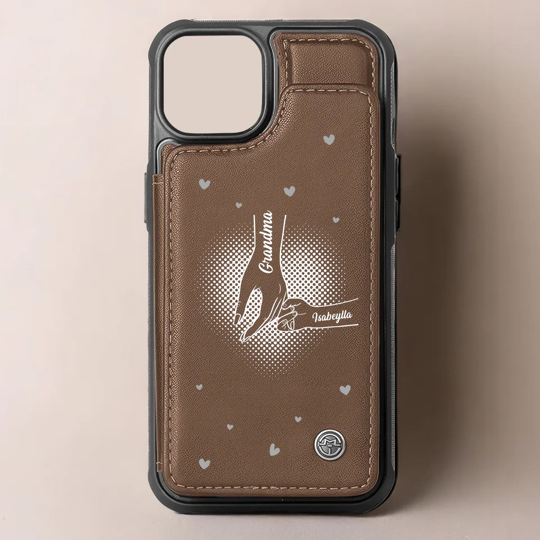 Her Love Is The Thread That Stitches Our Family Together - Family Personalized Custom Leather Flip Wallet Phone Case - Mother's Day Gift For Mom, Grandma