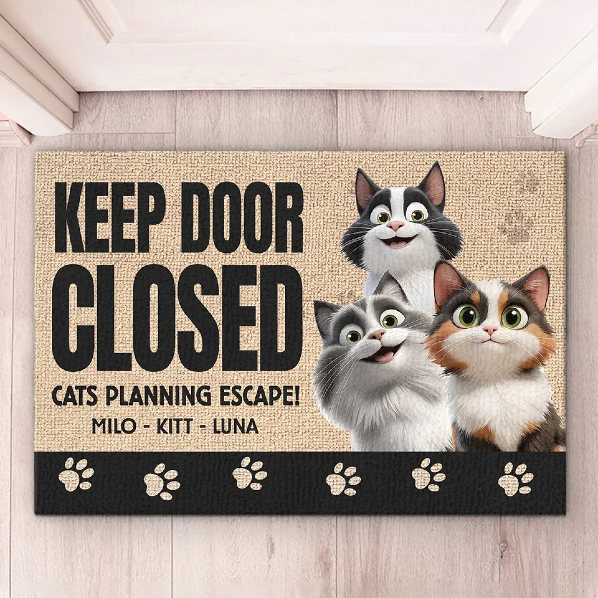 My Heart Belongs To My Furry Friend - Cat Personalized Custom Home Decor Decorative Mat - House Warming Gift For Pet Owners, Pet Lovers