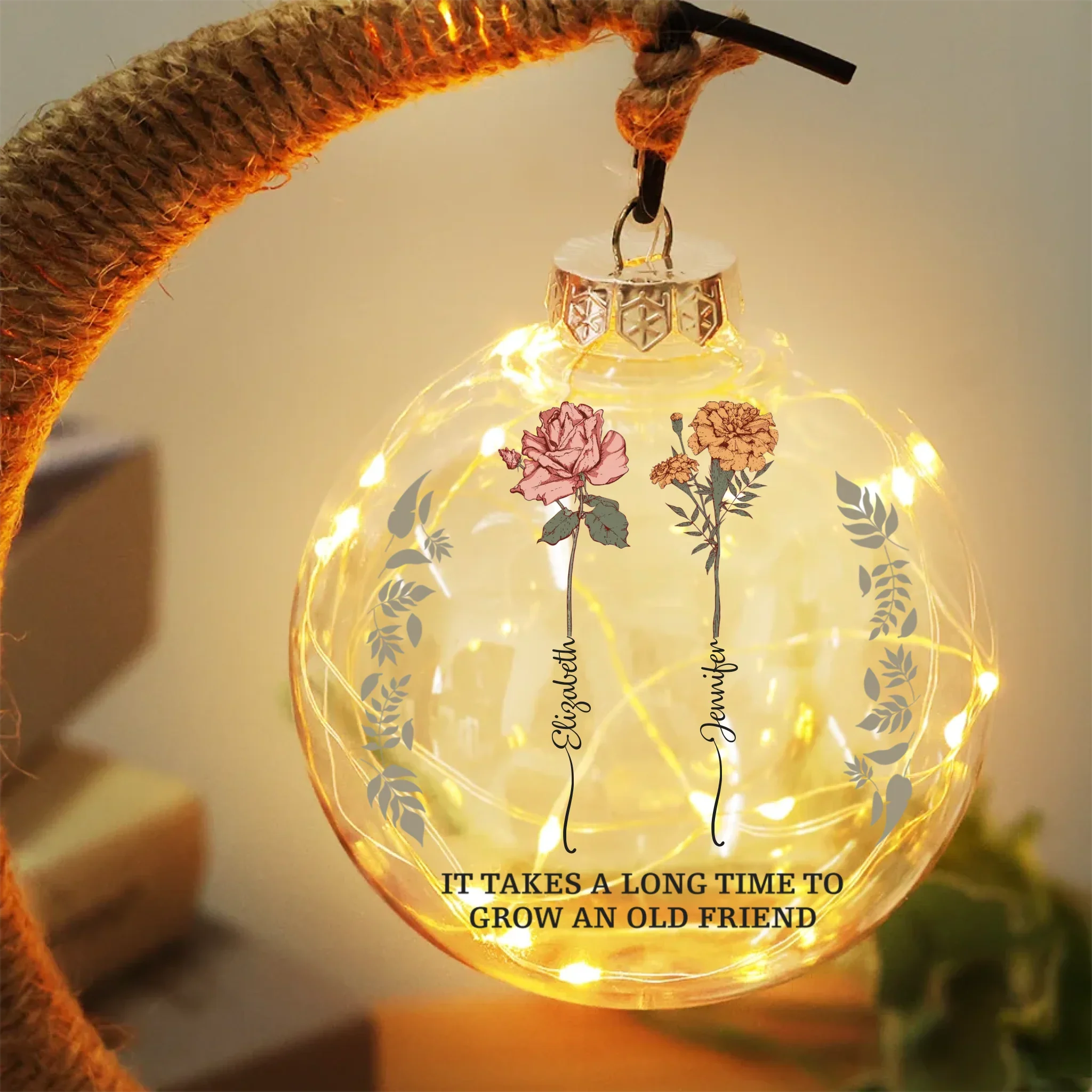 Double The Trouble, Twice The Fun - Bestie Personalized Custom Moon Lamp Light - Gift For Best Friends, BFF, Sisters
