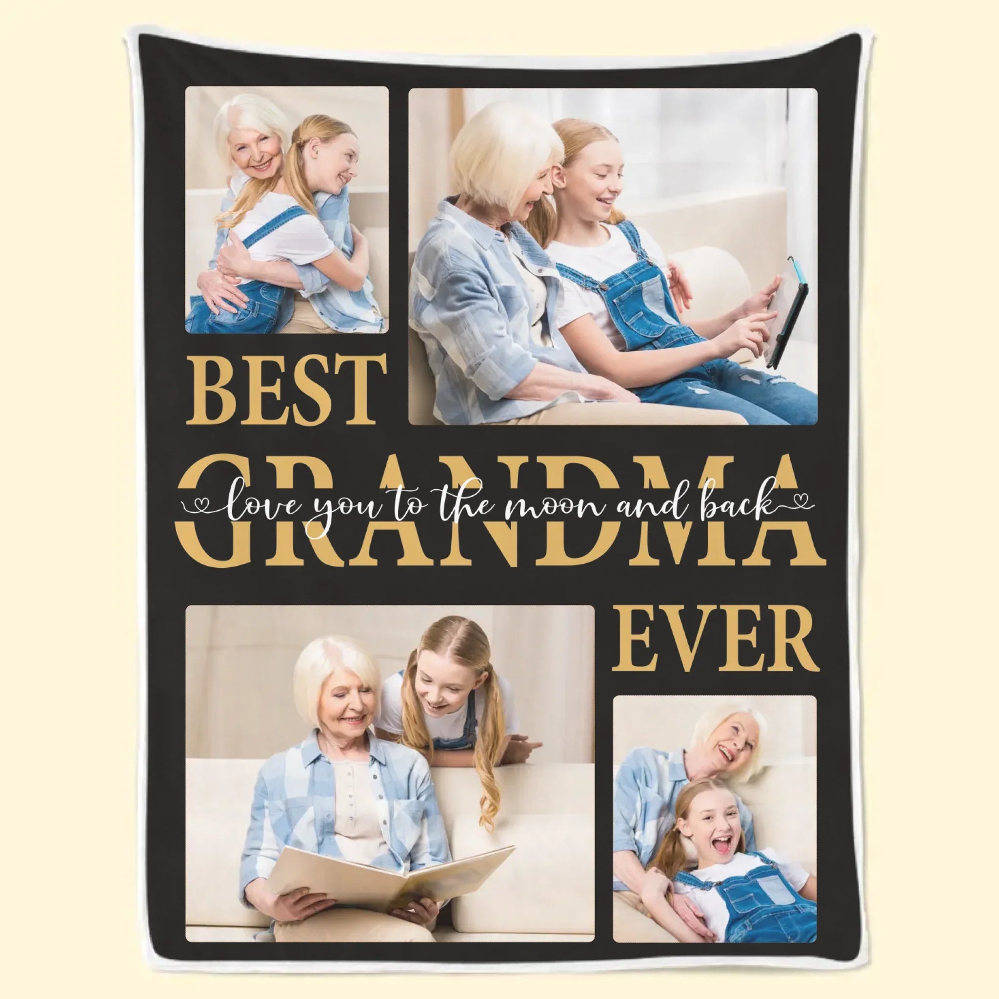 Custom Photo Best Granny Ever - Family Personalized Custom Blanket - Gift For Grandma, Grandkid