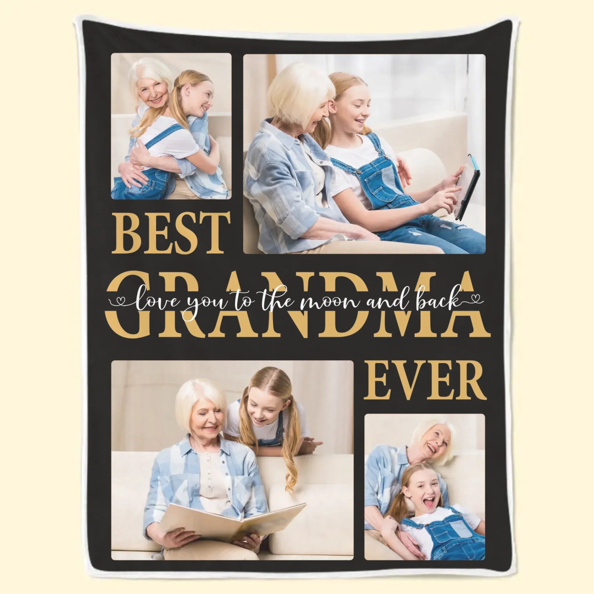 Custom Photo Best Granny Ever - Family Personalized Custom Blanket - Gift For Grandma, Grandkid