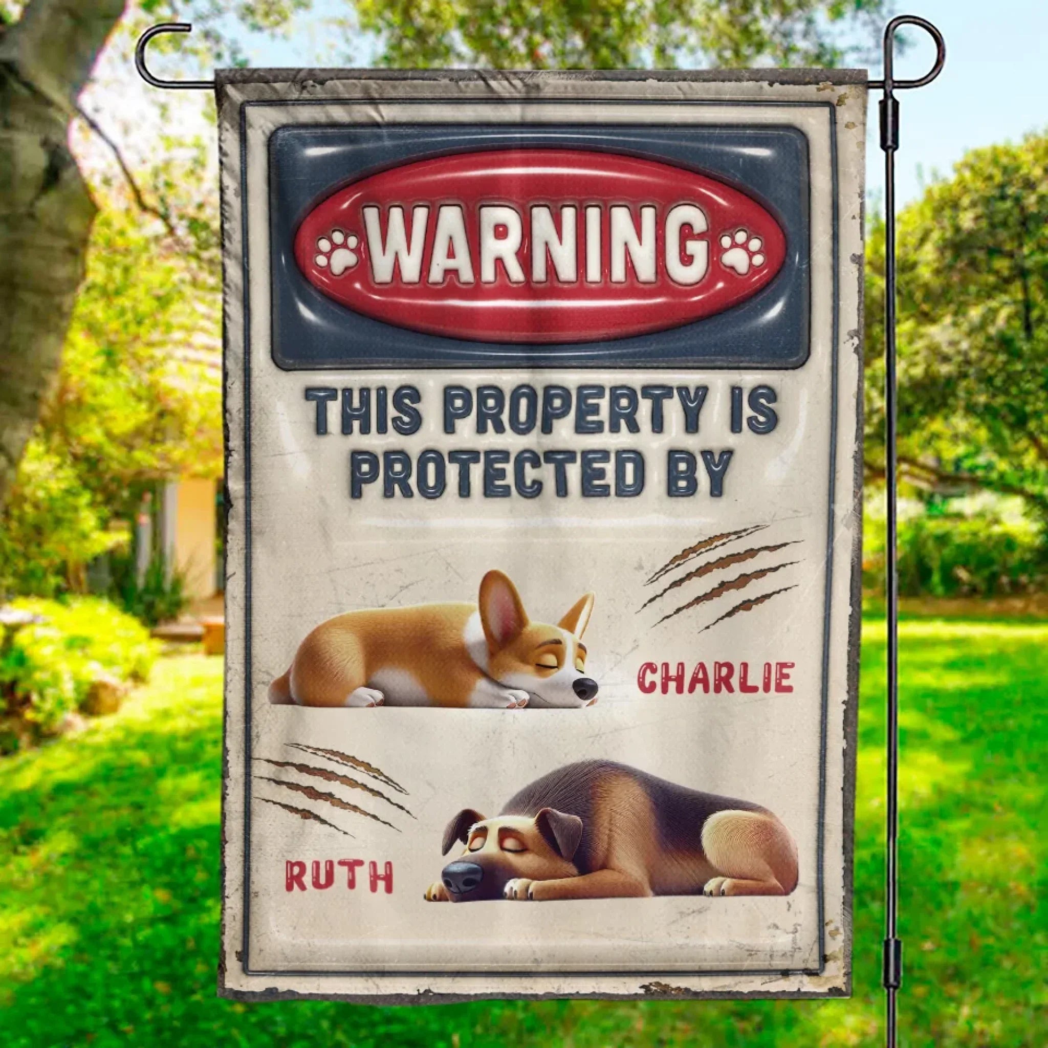 A Sleeping Dog Is A Happy Dog - Dog Personalized Custom 3D Inflated Effect Printed Flag - Gift For Pet Owners, Pet Lovers