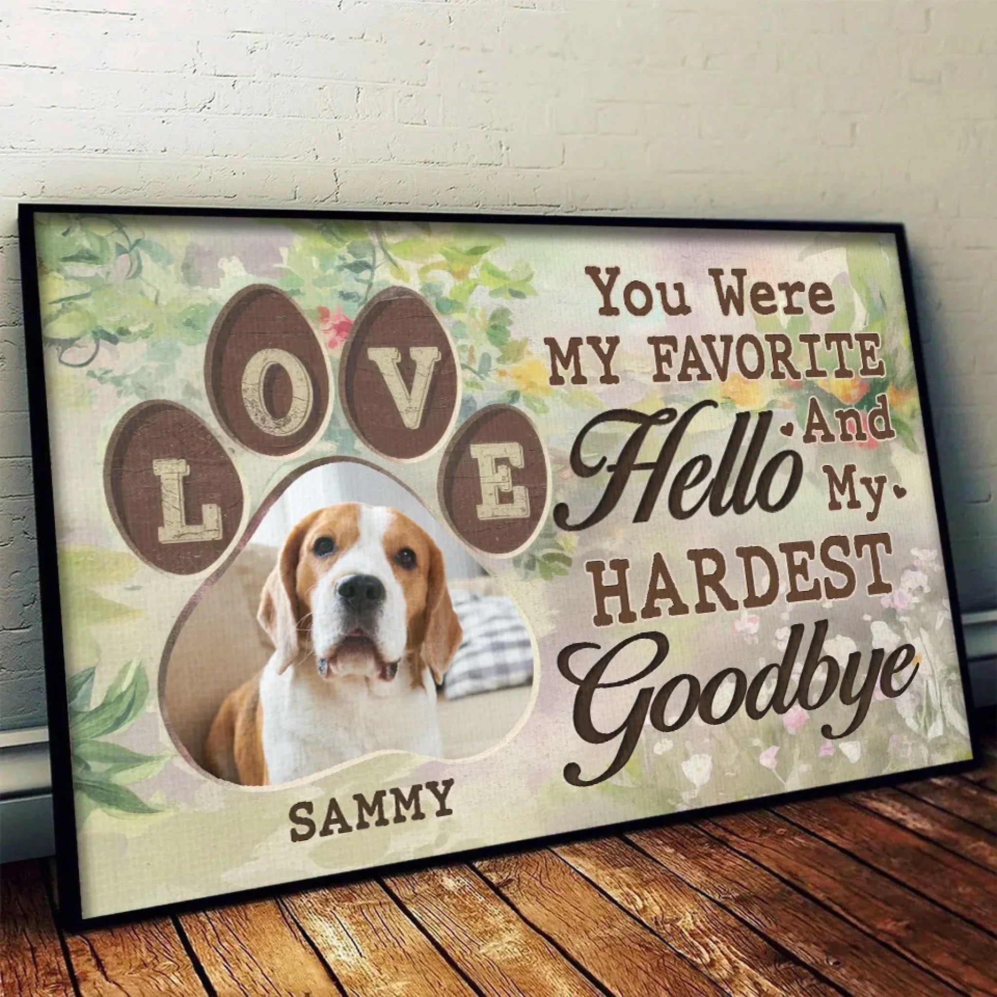 Custom Photo Leaving Pawprints On Our Hearts - Memorial Personalized Custom Horizontal Poster - Sympathy Gift For Pet Owners, Pet Lovers