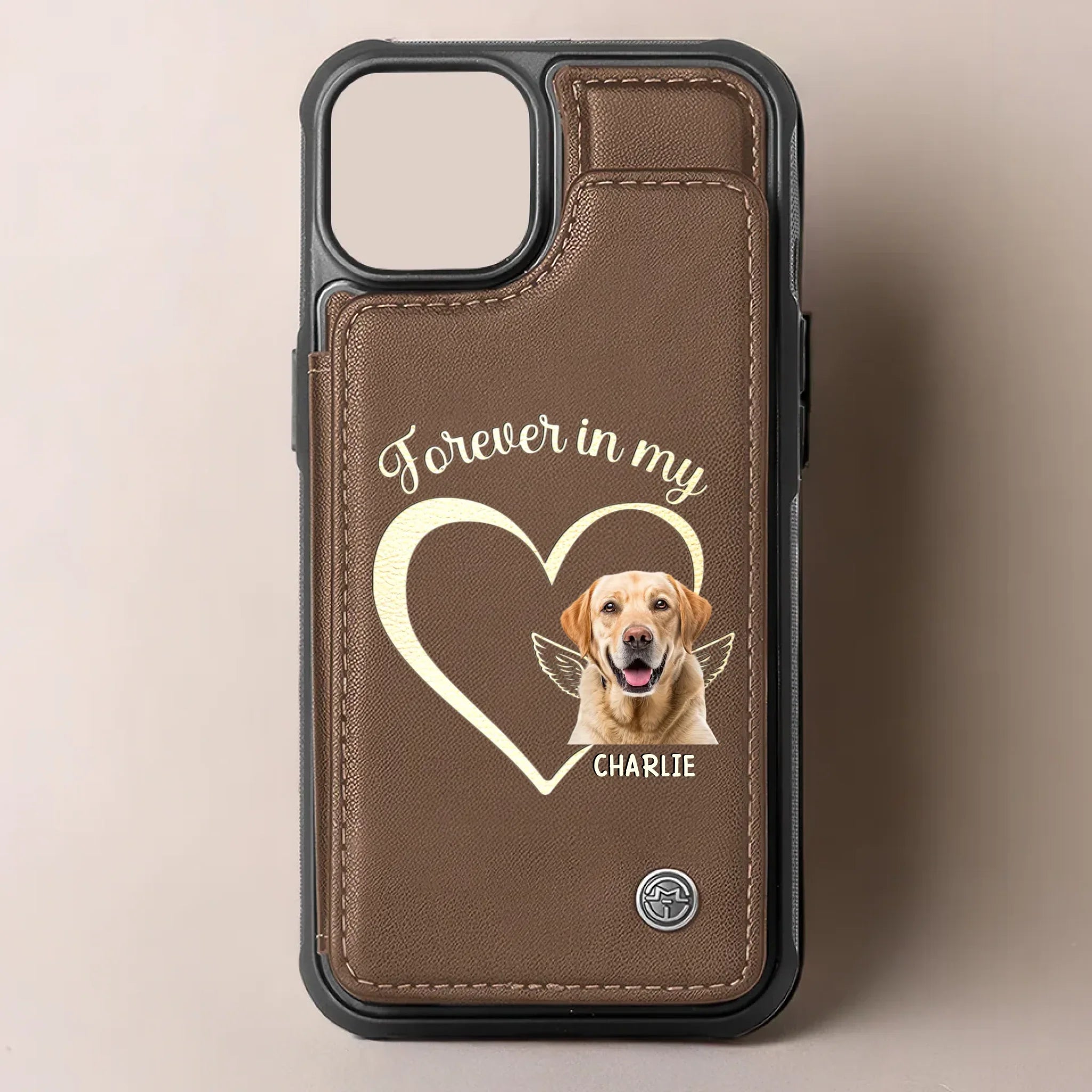 Custom Photo Forever My Companion - Memorial Personalized Custom Leather Flip Wallet Phone Case - Sympathy Gift For Pet Owners, Pet Lovers