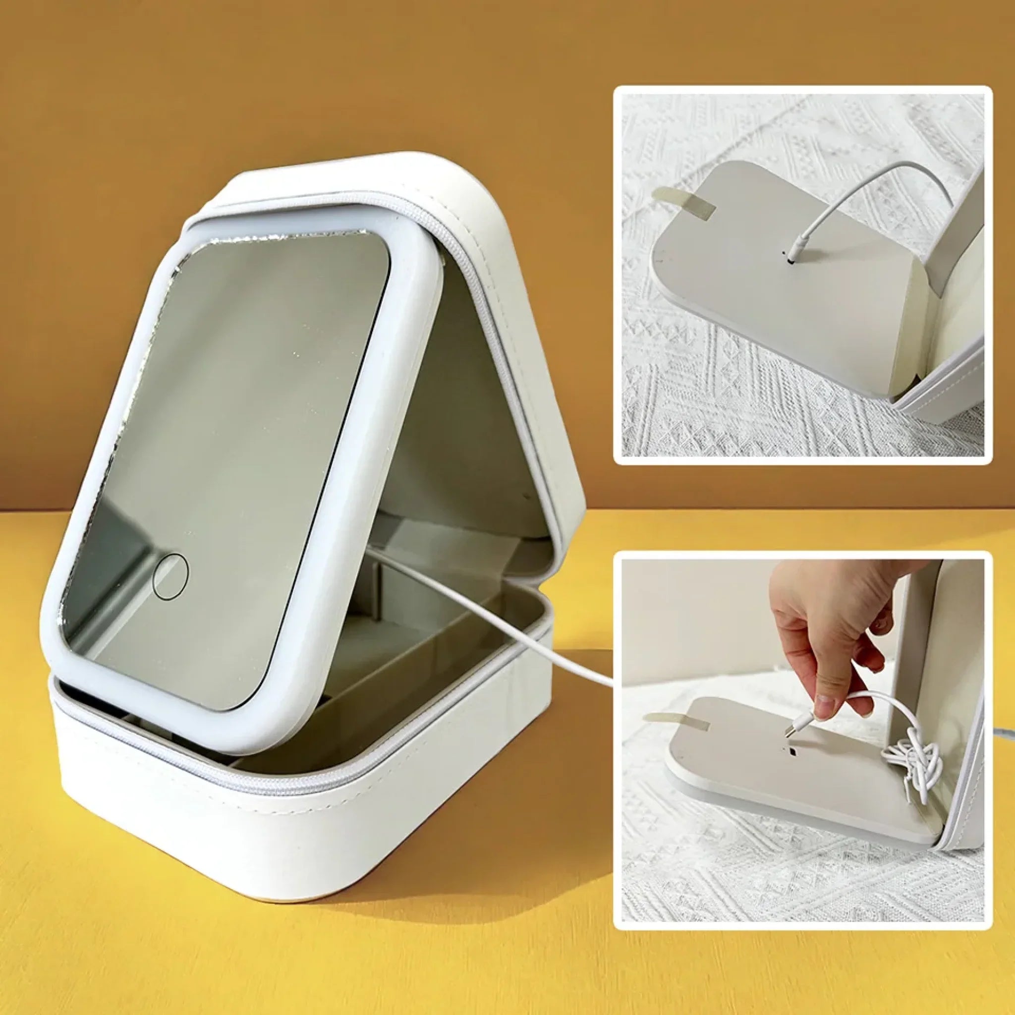 The Reflection Of Love - Family Personalized Custom Jewelry Box LED Makeup - Gift For Mom, Daughter