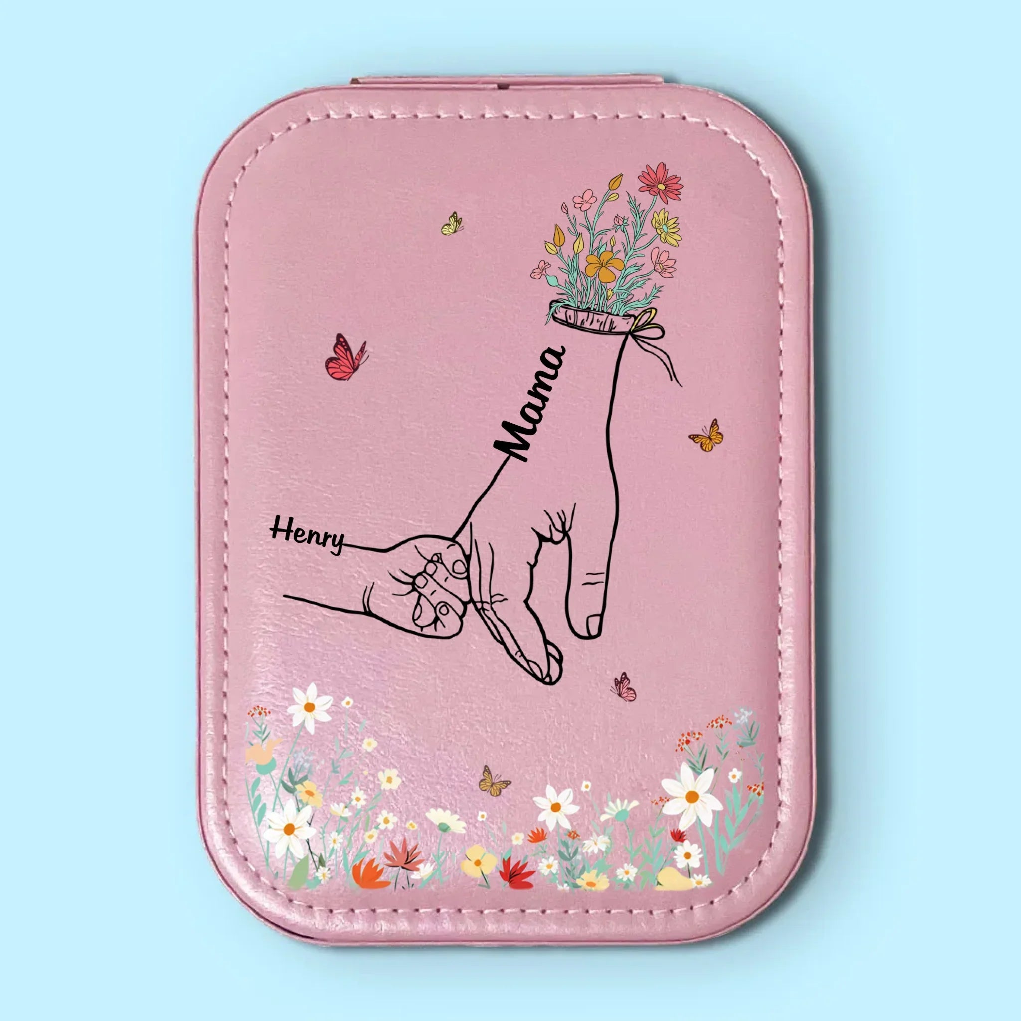 Every Child Is A Wildflower In The Meadow Of Love - Family Personalized Custom Jewelry Box LED Makeup - Gift For Mom, Grandma