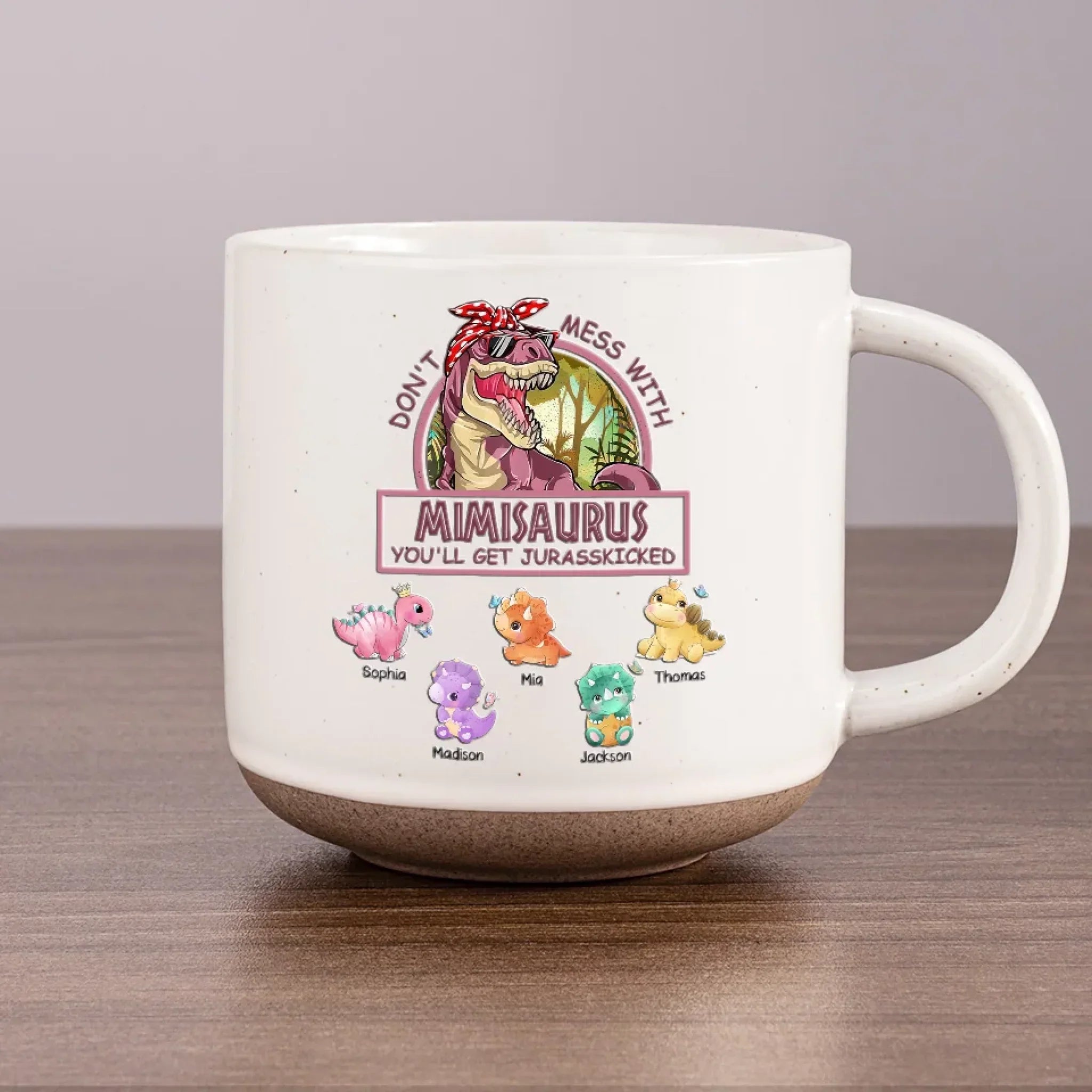 Because Her Love Only Grows Stronger With Time - Family Personalized Custom Printed Pottery Mug - Gift For Mom, Grandma