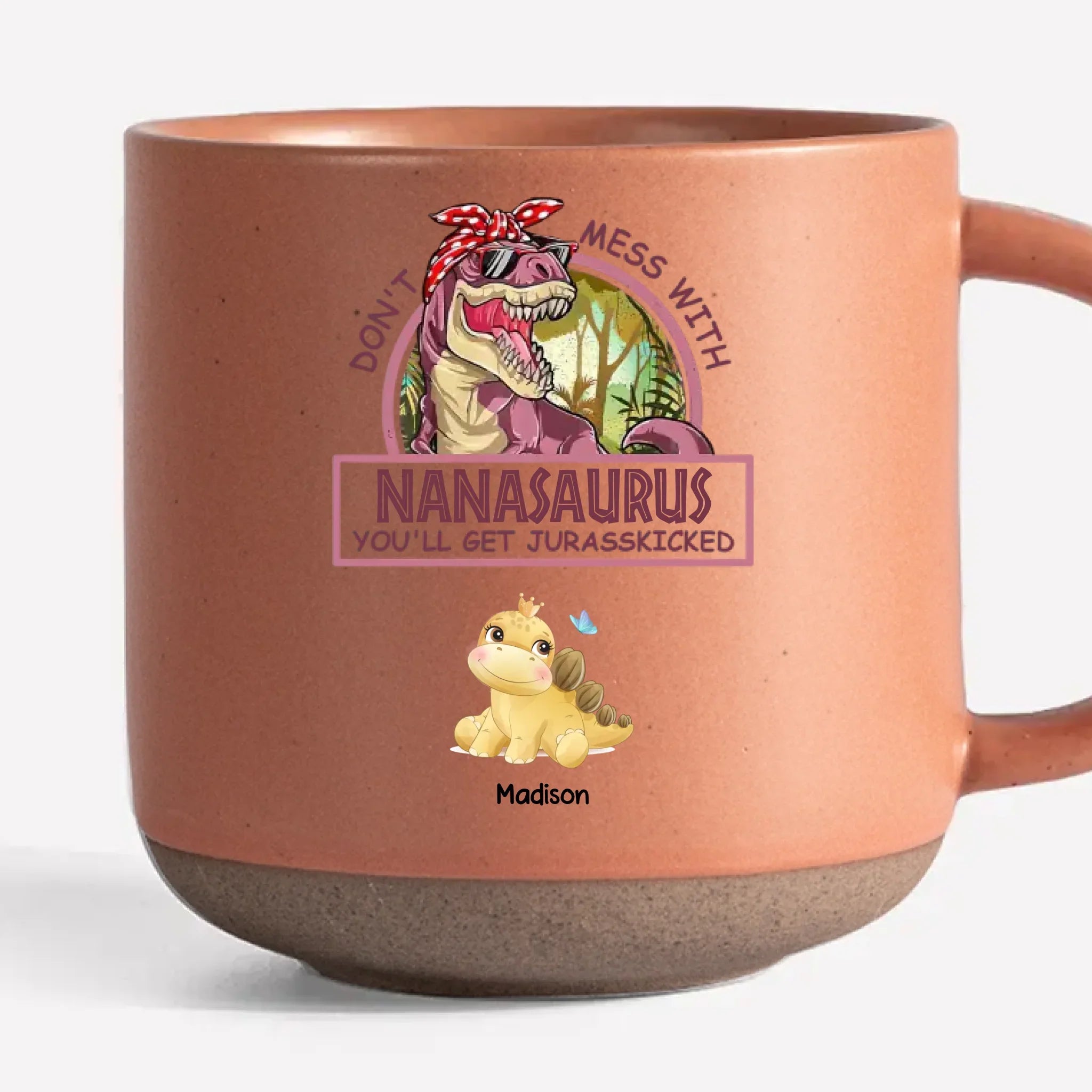 Because Her Love Only Grows Stronger With Time - Family Personalized Custom Printed Pottery Mug - Gift For Mom, Grandma