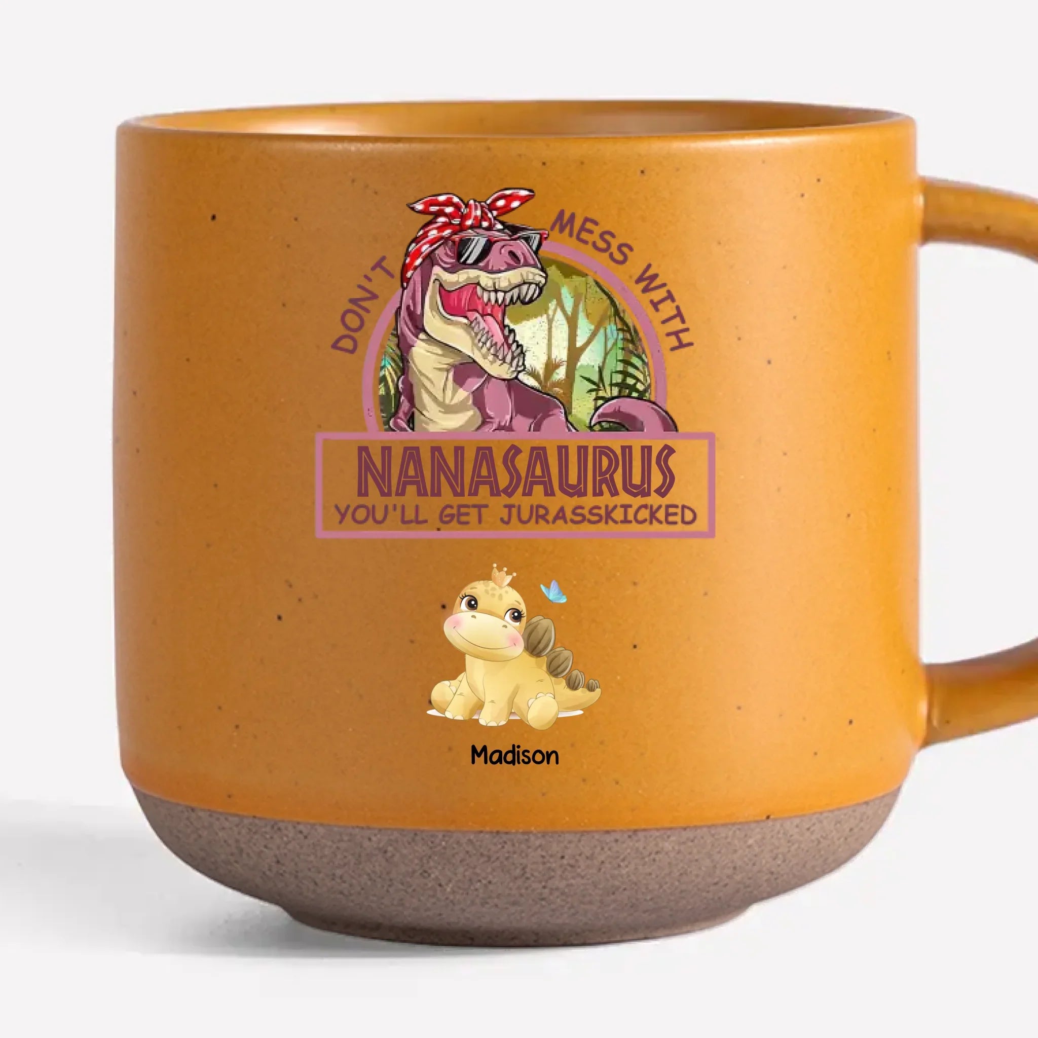 Because Her Love Only Grows Stronger With Time - Family Personalized Custom Printed Pottery Mug - Gift For Mom, Grandma