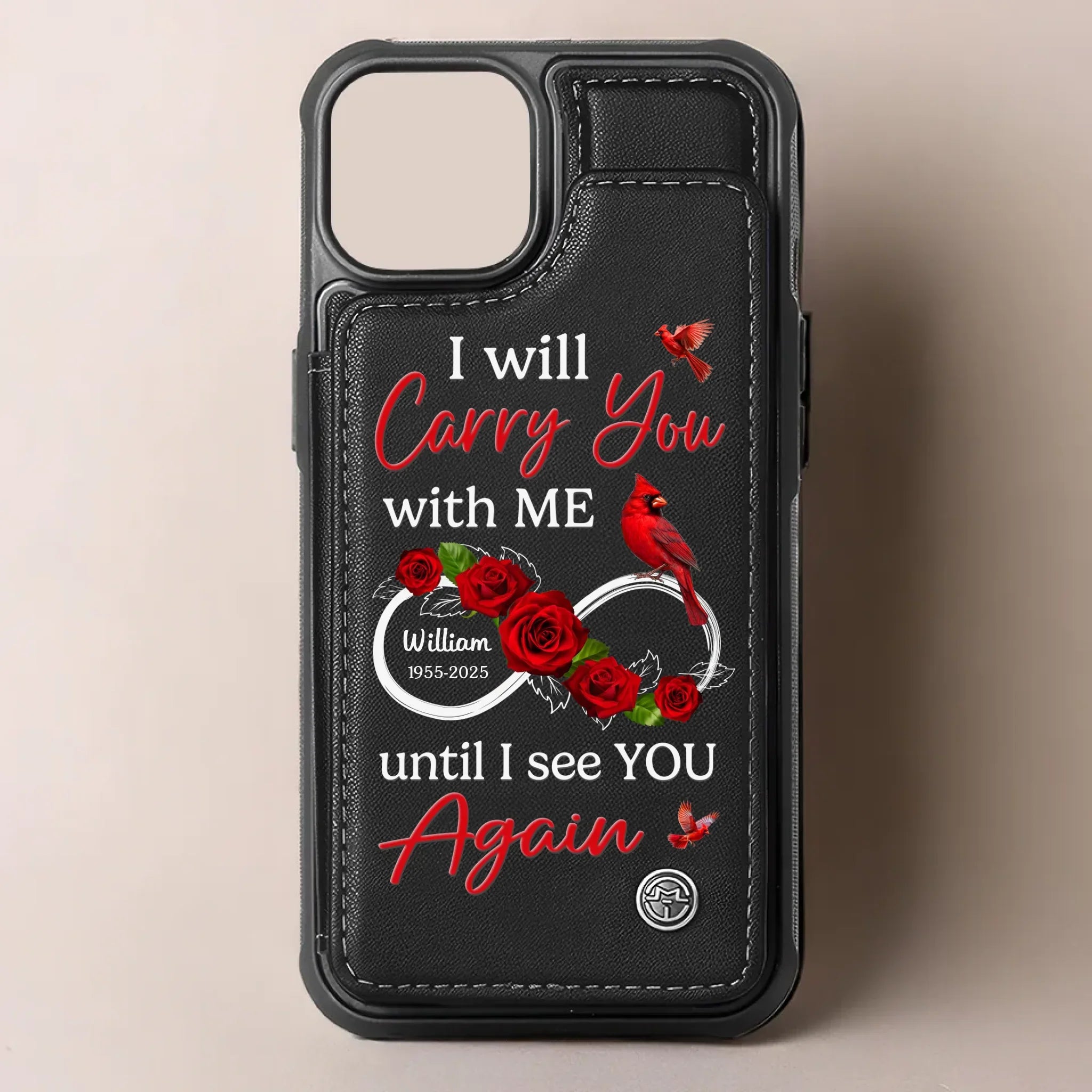 My Heart Carries Your Love - Memorial Personalized Custom Leather Flip Wallet Phone Case - Sympathy Gift For Family Members