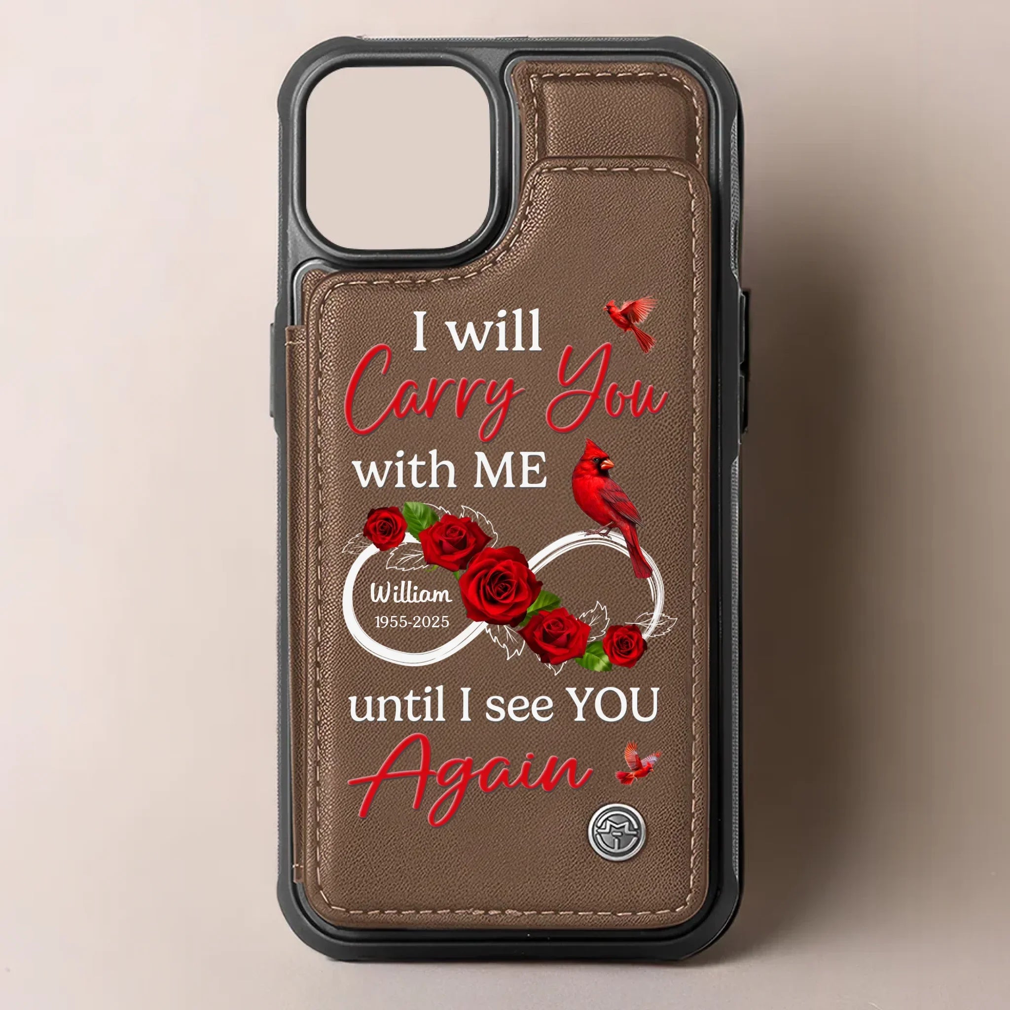 My Heart Carries Your Love - Memorial Personalized Custom Leather Flip Wallet Phone Case - Sympathy Gift For Family Members