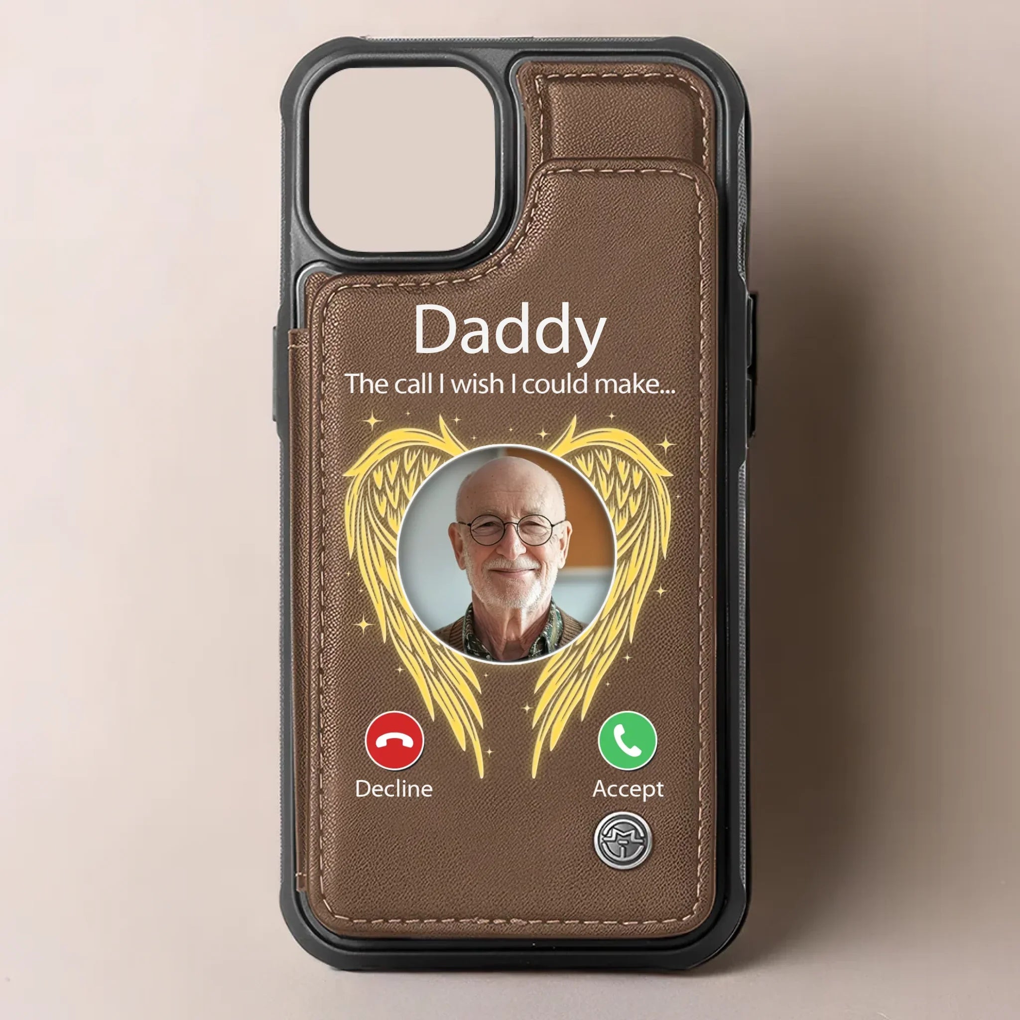 Custom Photo The Call I Wish I Could Make - Memorial Personalized Custom Leather Flip Wallet Phone Case - Sympathy Gift For Family Members