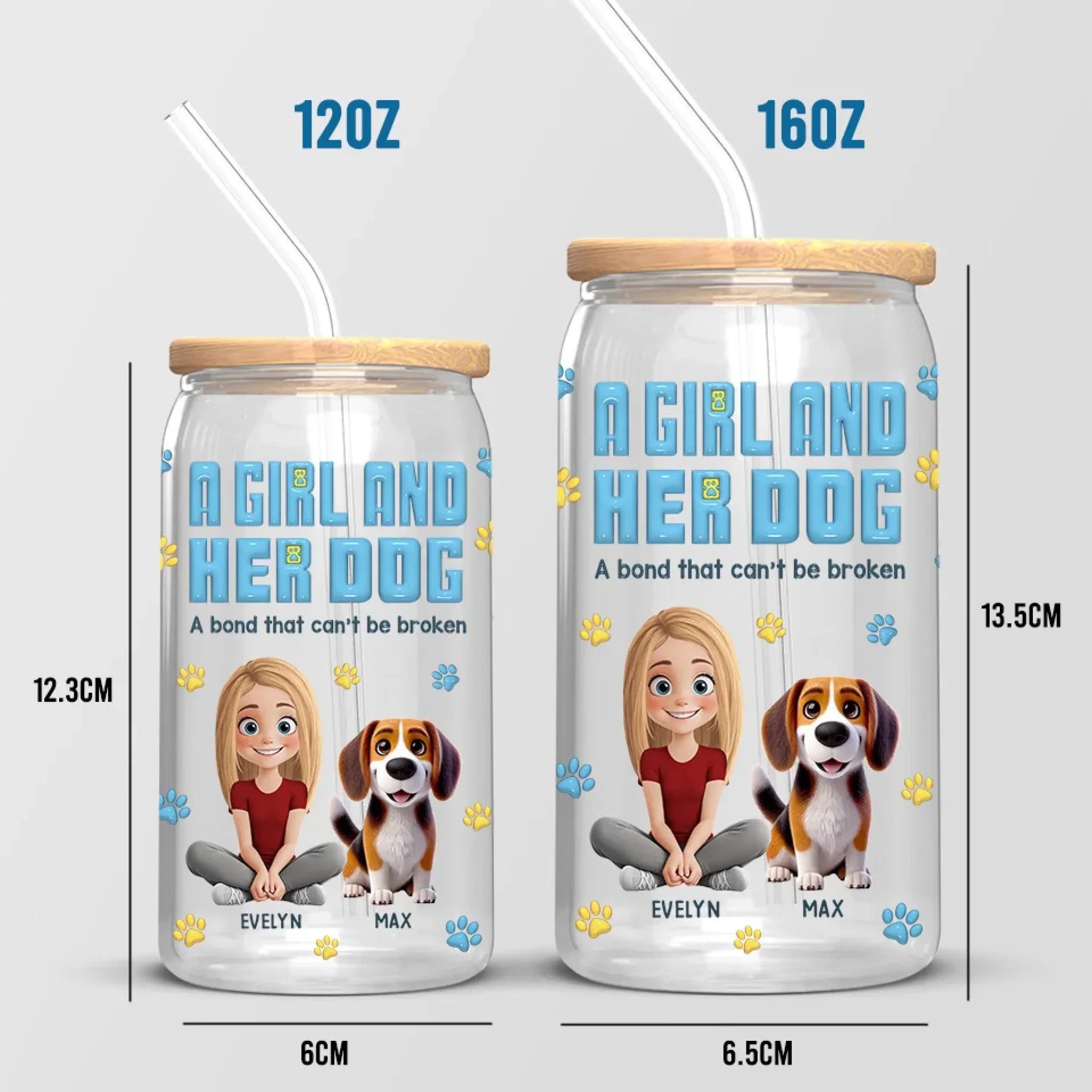 Best Friends Furever - Dog Personalized Custom Glass Cup, Iced Coffee Cup - Gift For Pet Owners, Pet Lovers