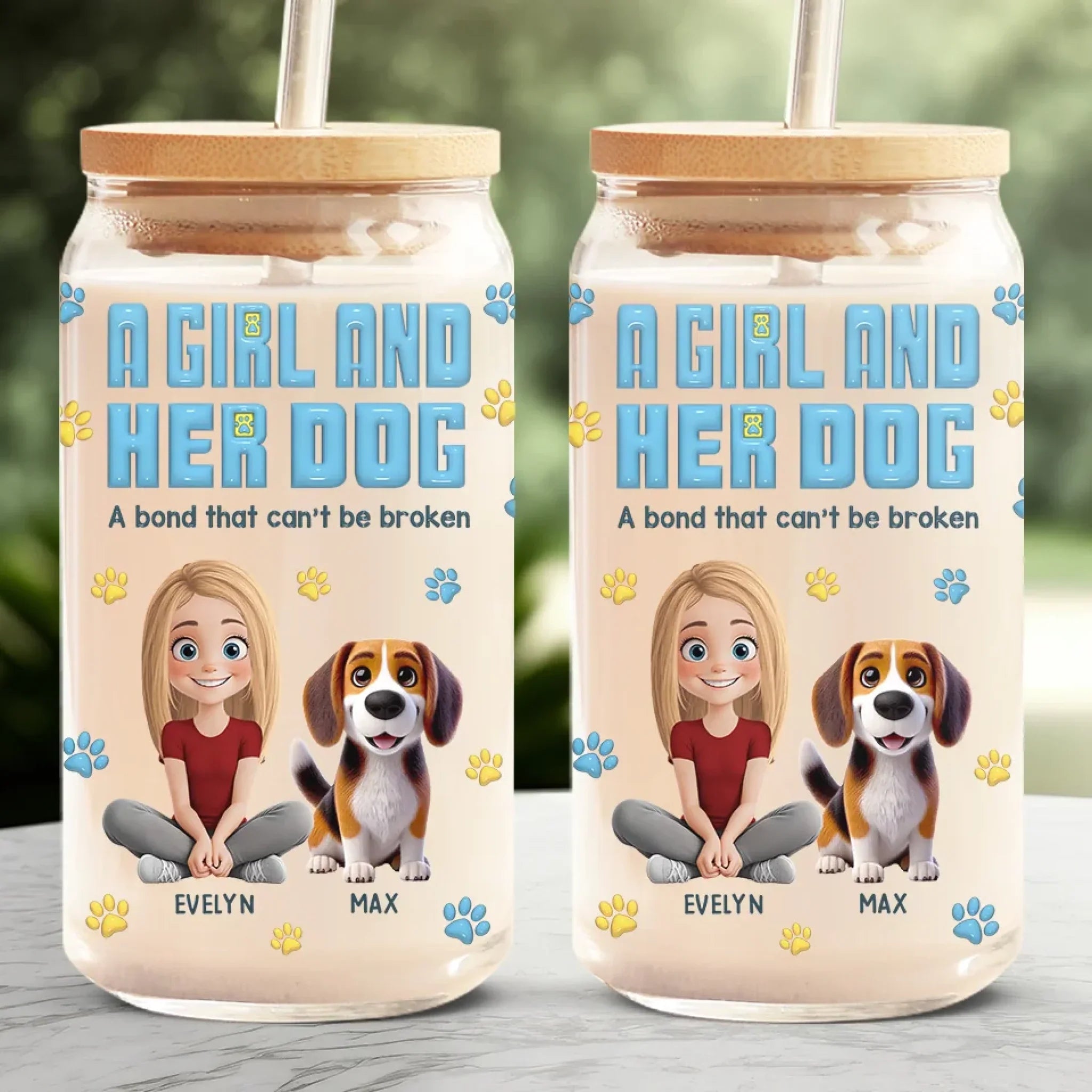 Best Friends Furever - Dog Personalized Custom Glass Cup, Iced Coffee Cup - Gift For Pet Owners, Pet Lovers