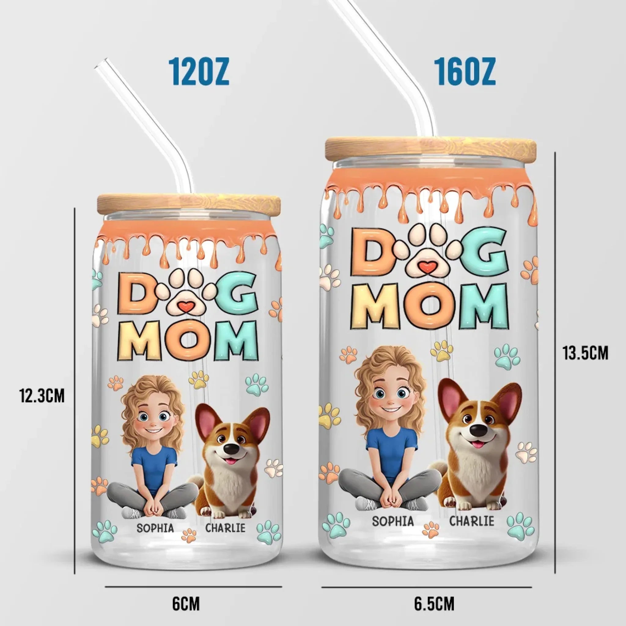 A Fur Mom’s Love Is Forever - Dog & Cat Personalized Custom Glass Cup, Iced Coffee Cup - Gift For Pet Owners, Pet Lovers