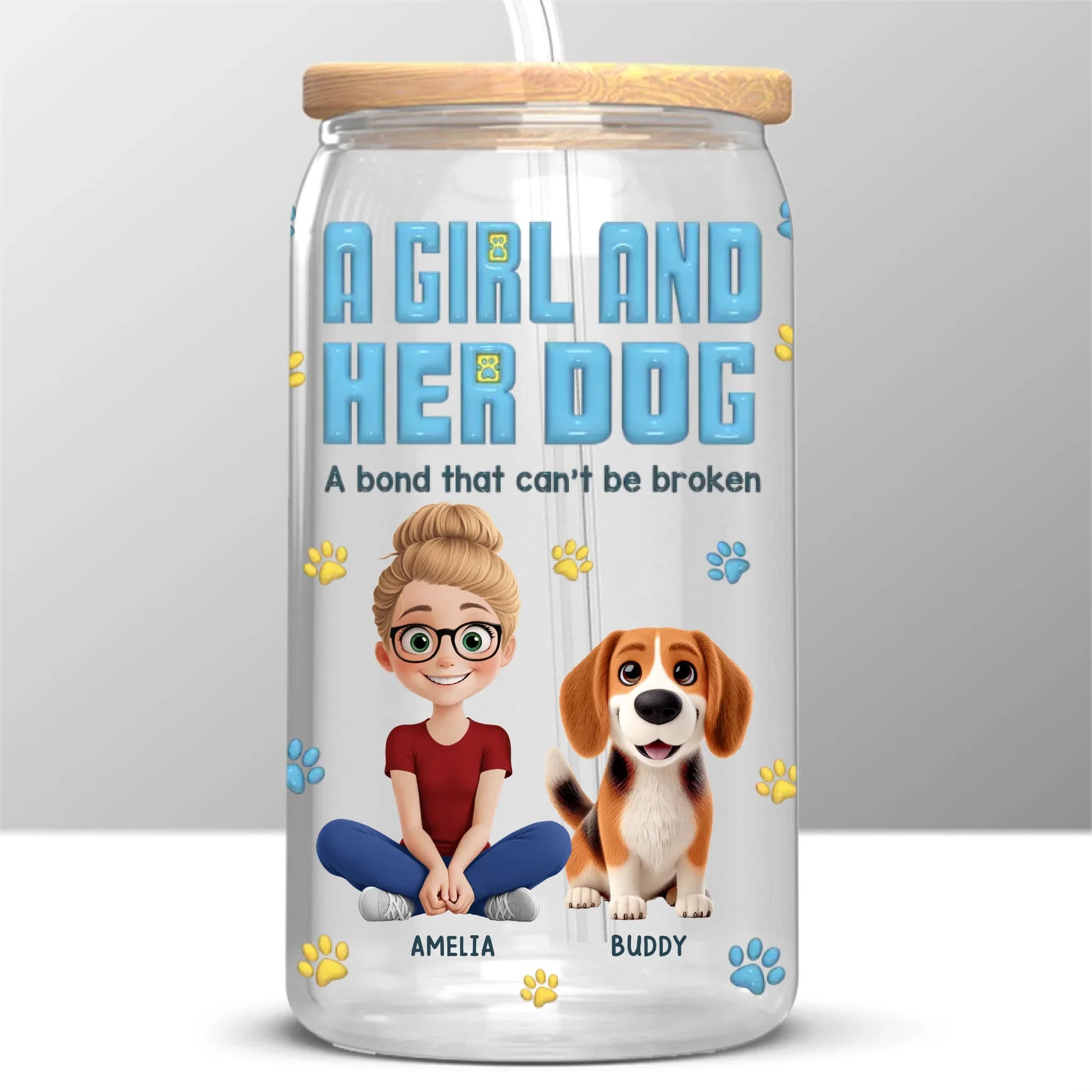Best Friends Furever - Dog Personalized Custom Glass Cup, Iced Coffee Cup - Gift For Pet Owners, Pet Lovers