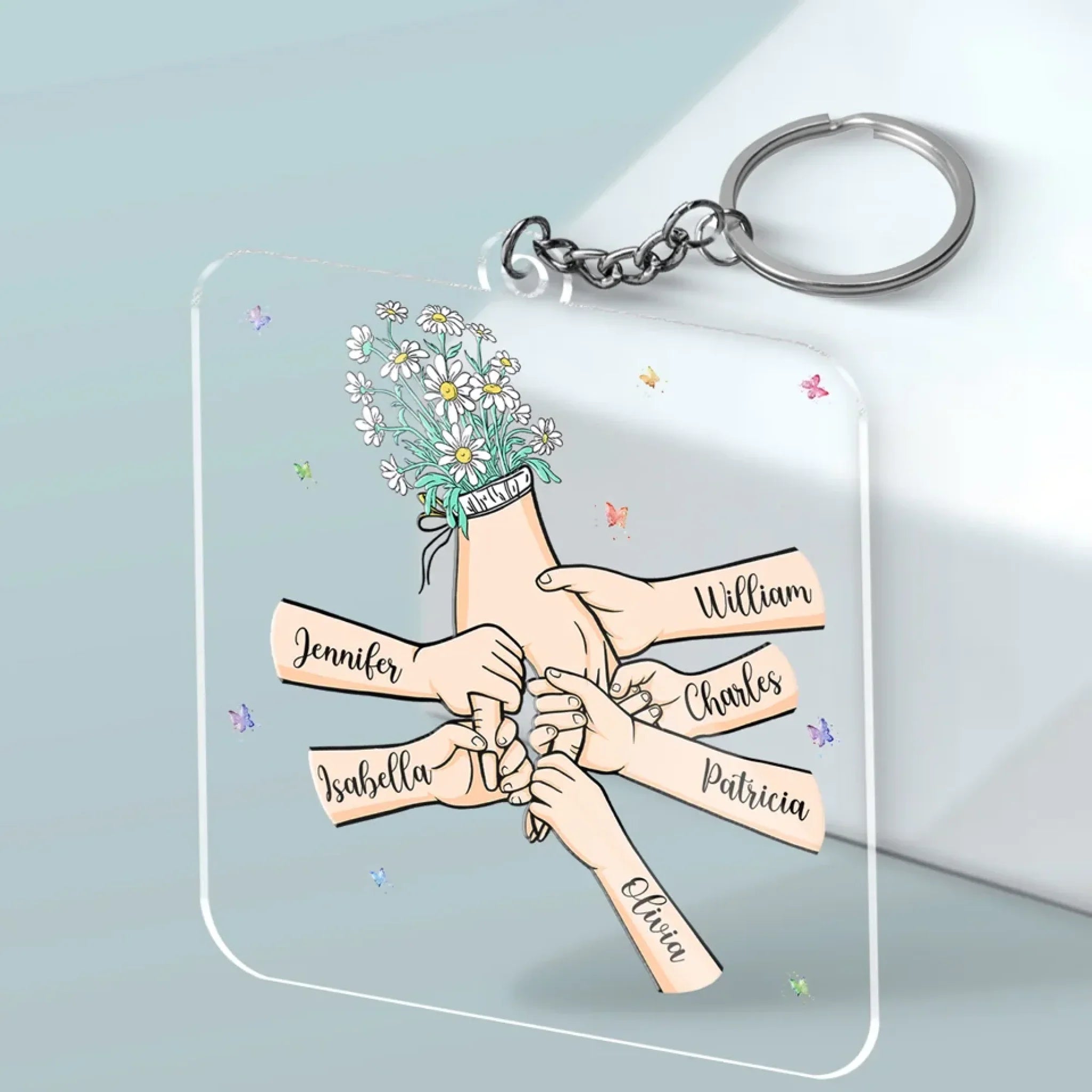 A Mother’s Love Is Endless, Just Like Her Patience - Family Personalized Custom Shaped Acrylic Keychain - Mother's Day, Gift For Mom, Grandma