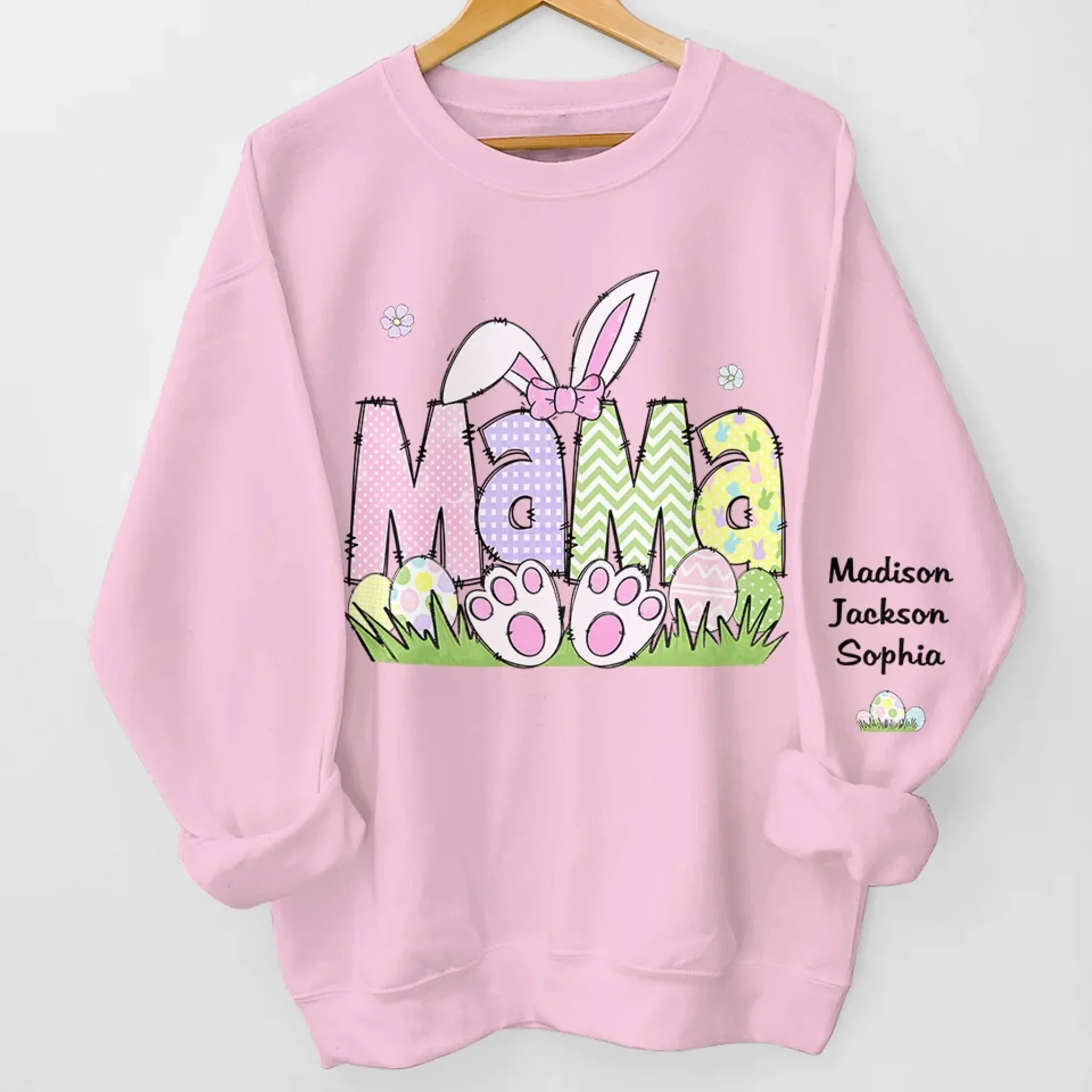 Grandma’s Love Is My Strength - Family Personalized Custom Unisex Sweatshirt, Hoodie With Design On Sleeve - Gift For Mom, Grandma