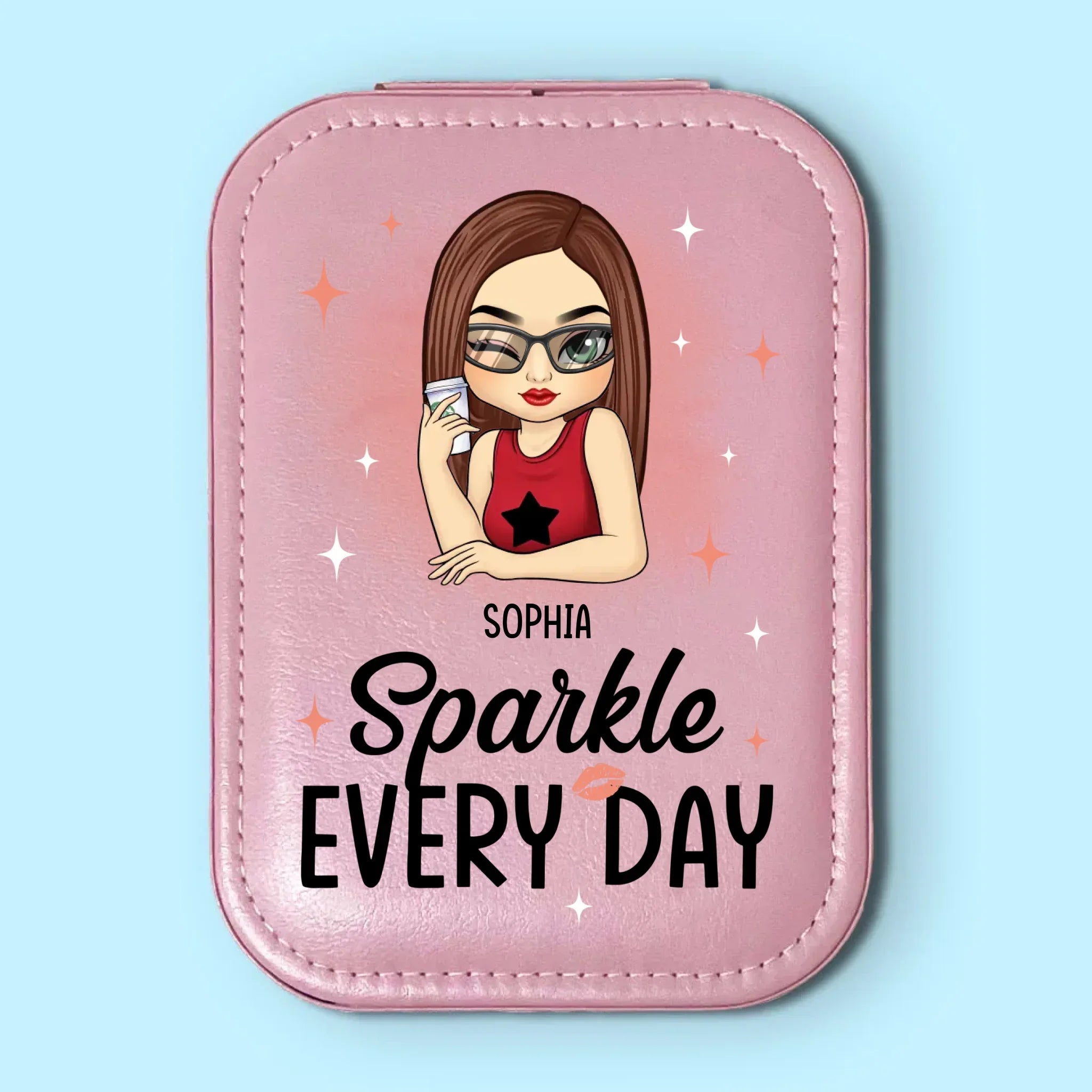 Shine Like You Mean It - Family Personalized Custom Jewelry Box LED Makeup - Gift For Yourself, Best Friends, Siblings, Family Members